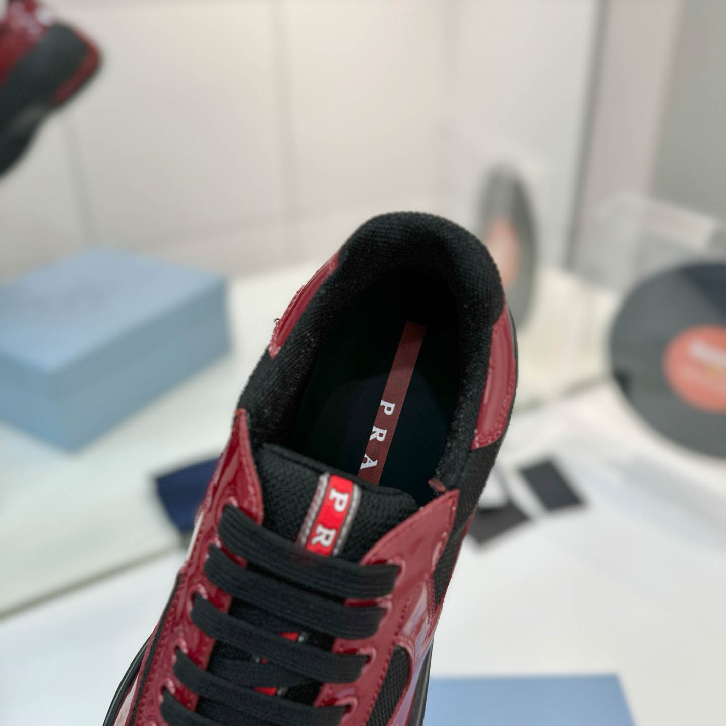 Prada america's Cup Patent Leather Sneakers - DesignerGu
