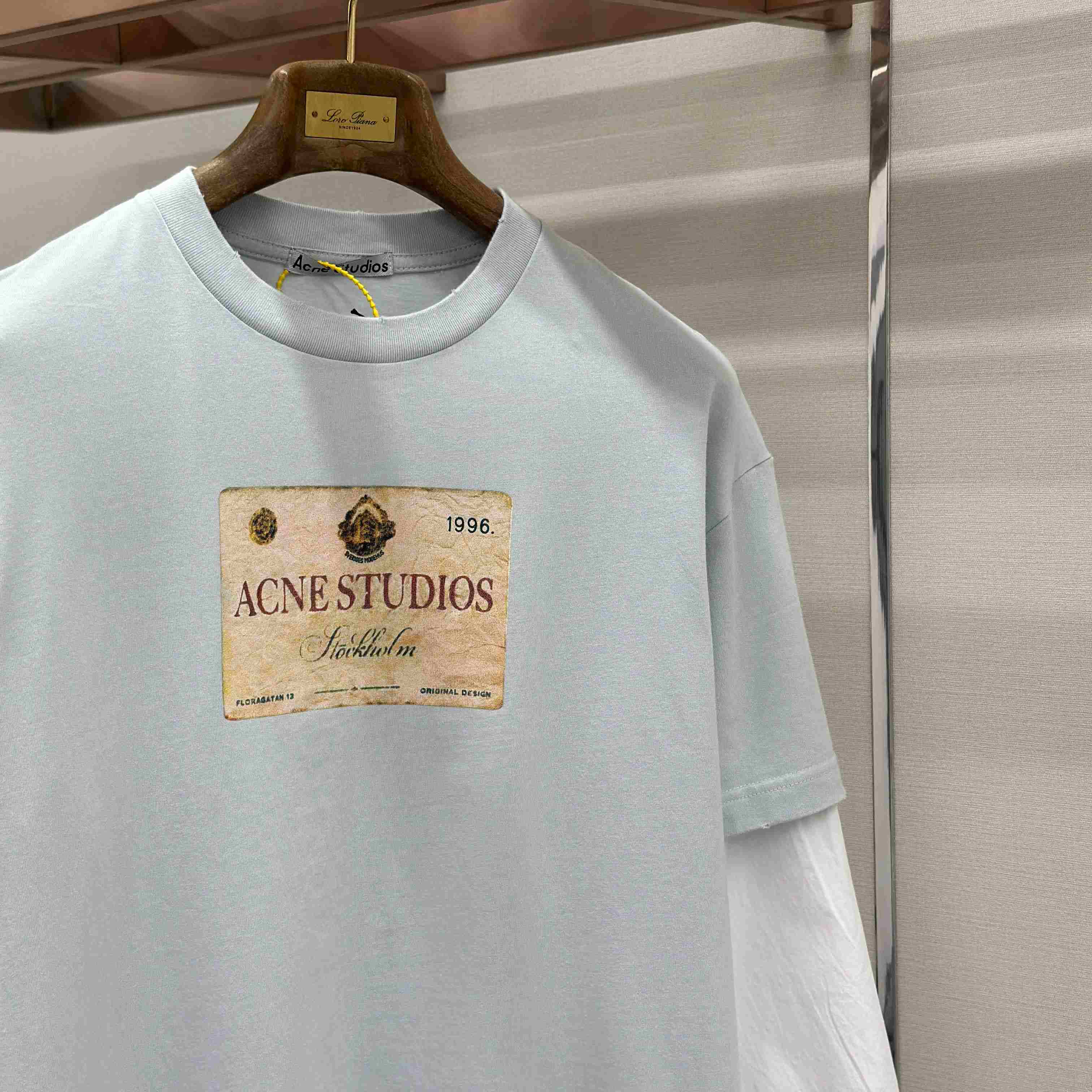 Acne Studios Layered Print T-Shirt 'Light Grey' - DesignerGu