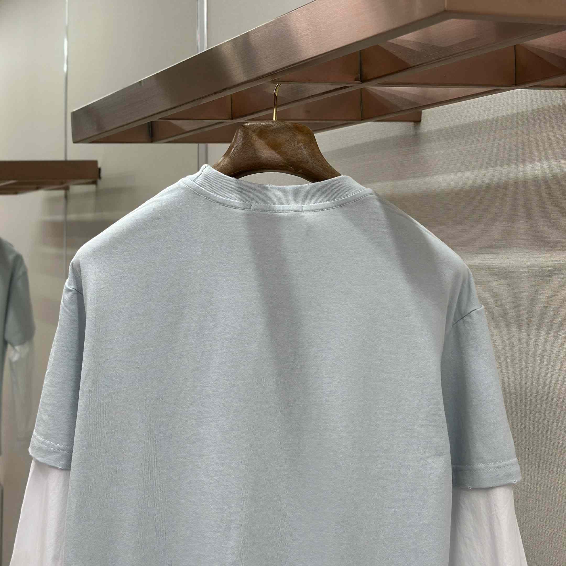 Acne Studios Layered Print T-Shirt 'Light Grey' - DesignerGu