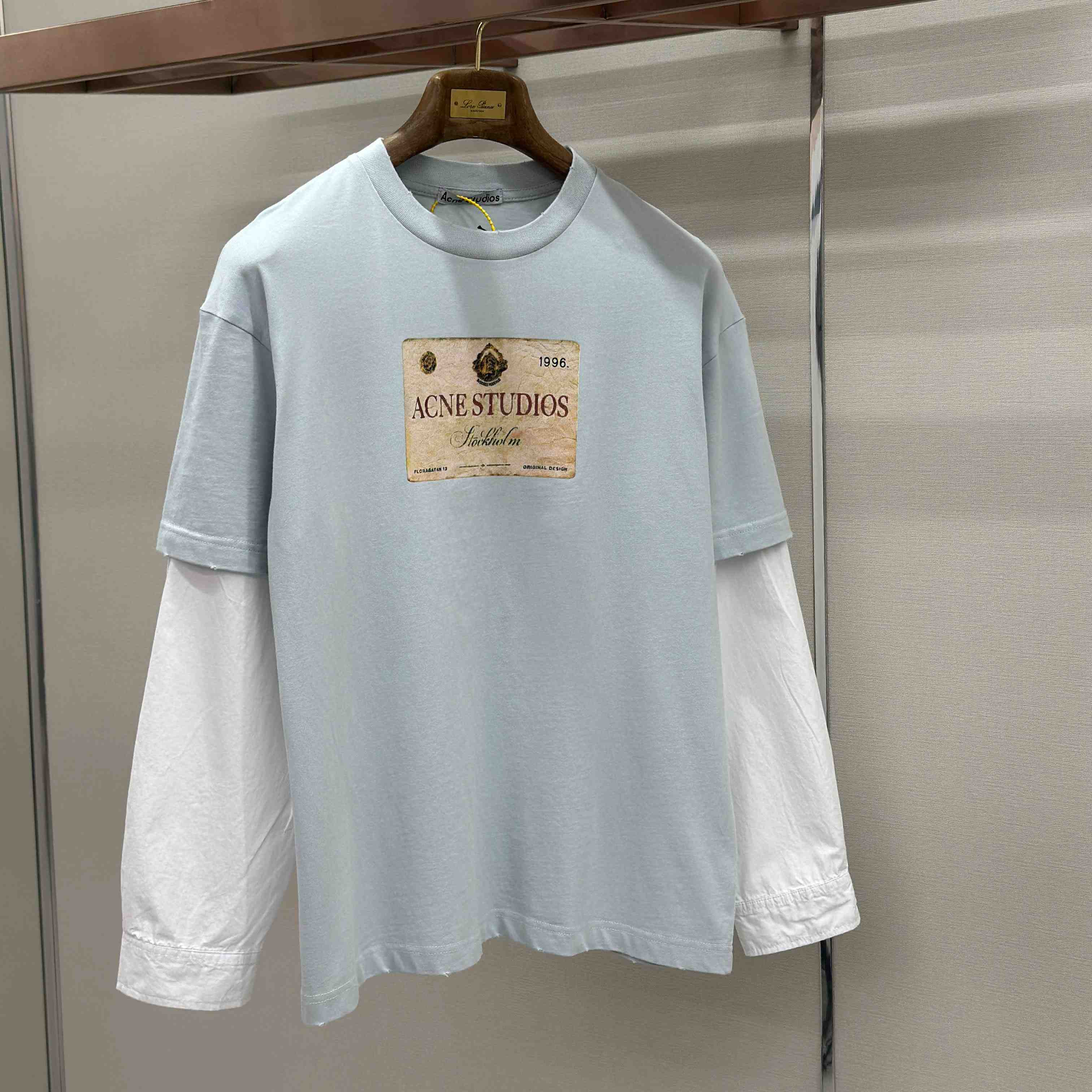 Acne Studios Layered Print T-Shirt 'Light Grey' - DesignerGu