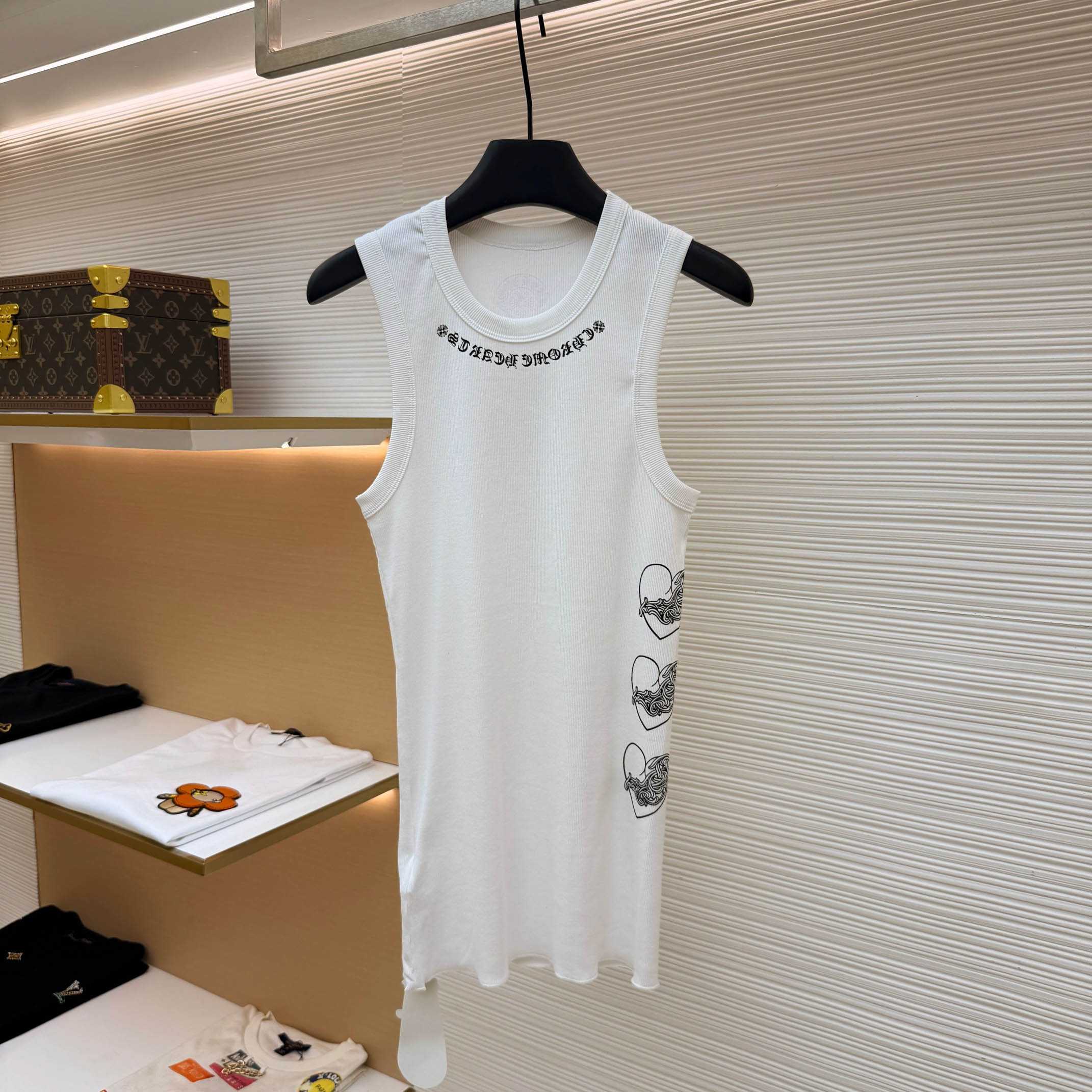 Chrome Hearts 'Love You' Floral Heart White Tank Top - DesignerGu