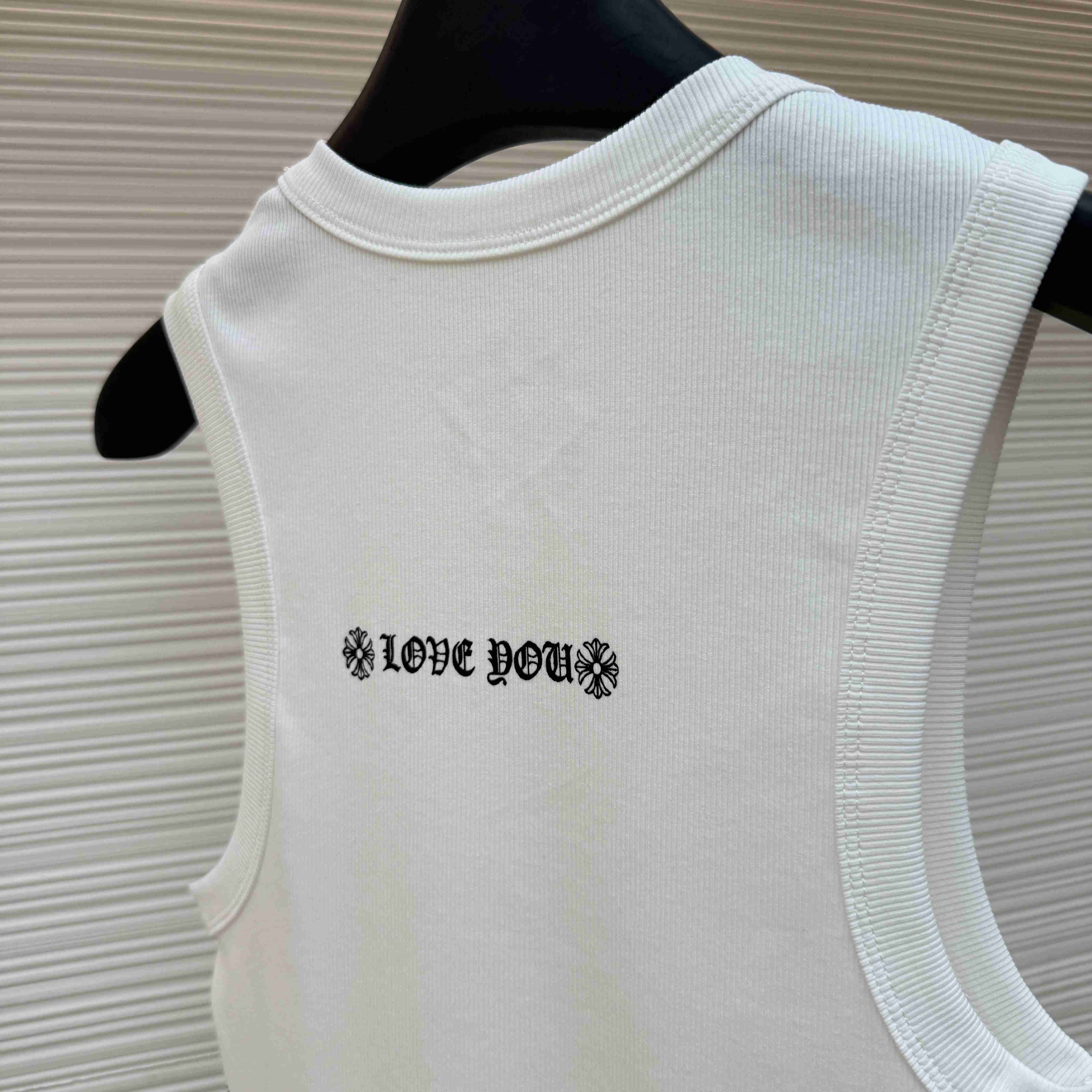 Chrome Hearts 'Love You' Floral Heart White Tank Top - DesignerGu