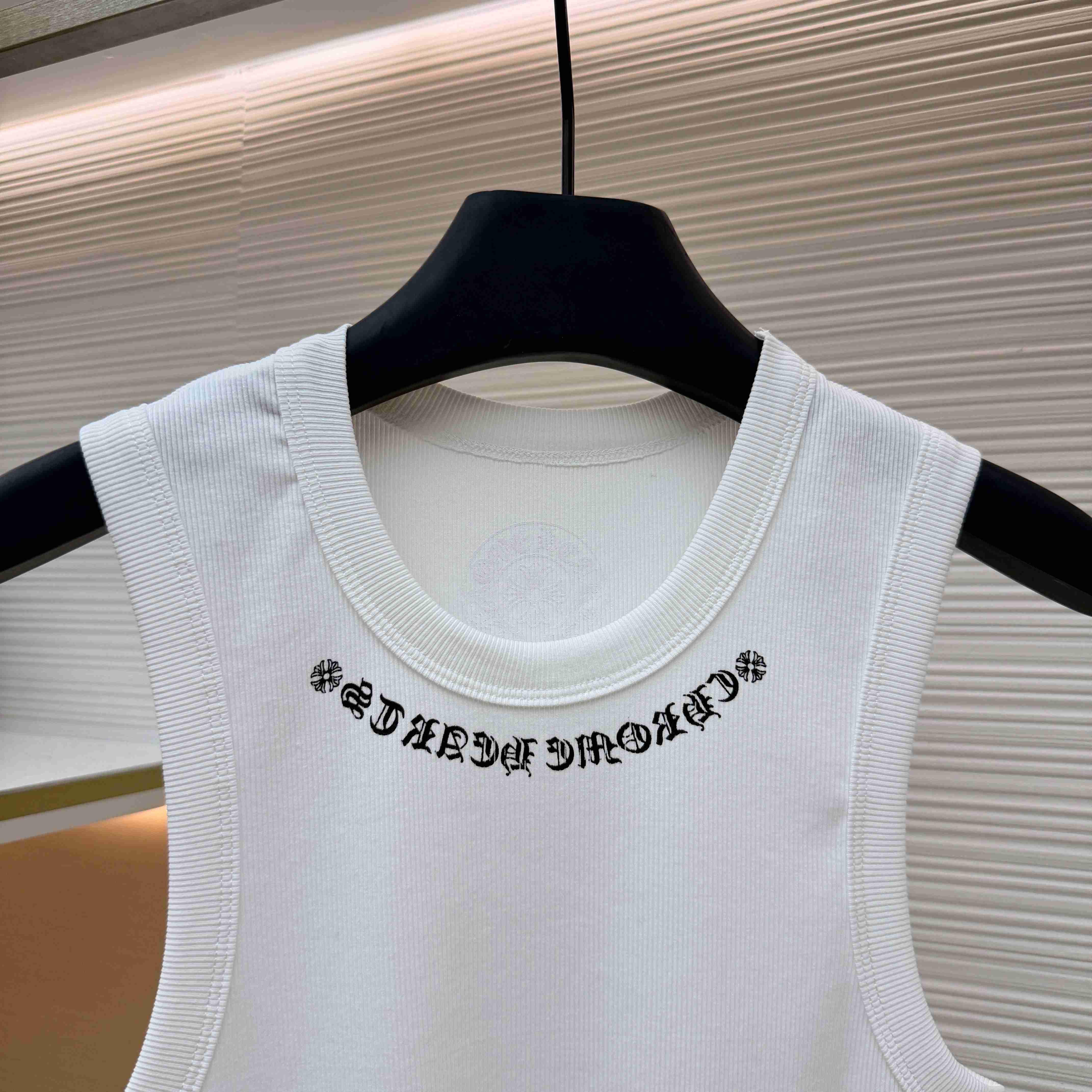 Chrome Hearts 'Love You' Floral Heart White Tank Top - DesignerGu