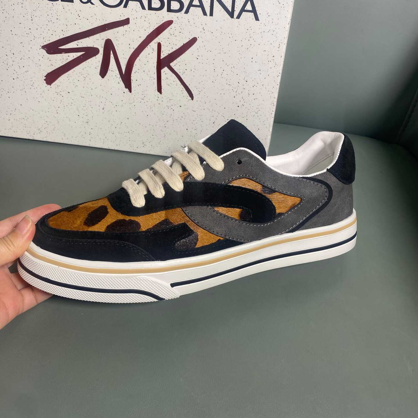 Dolce & Gabbana Leo-Print Pony DG Sailing Sneakers - DesignerGu