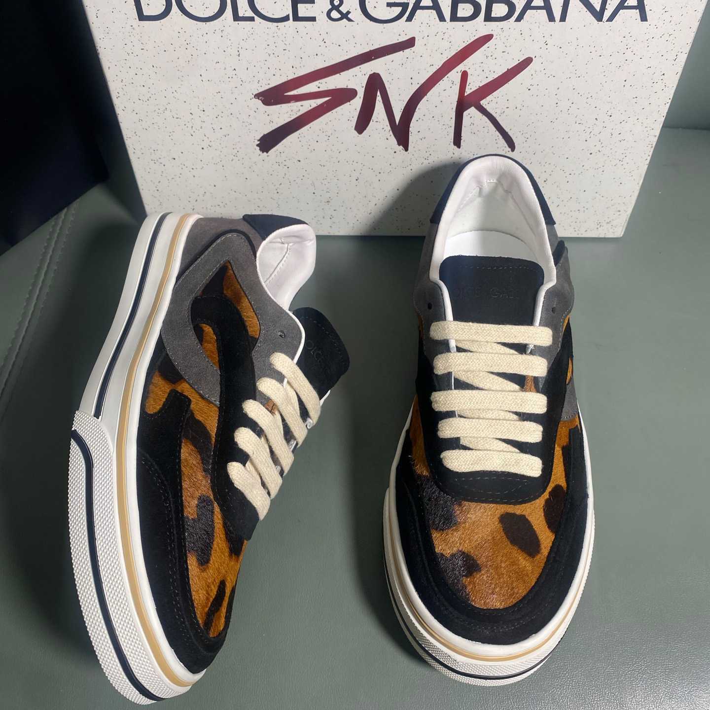 Dolce & Gabbana Leo-Print Pony DG Sailing Sneakers - DesignerGu