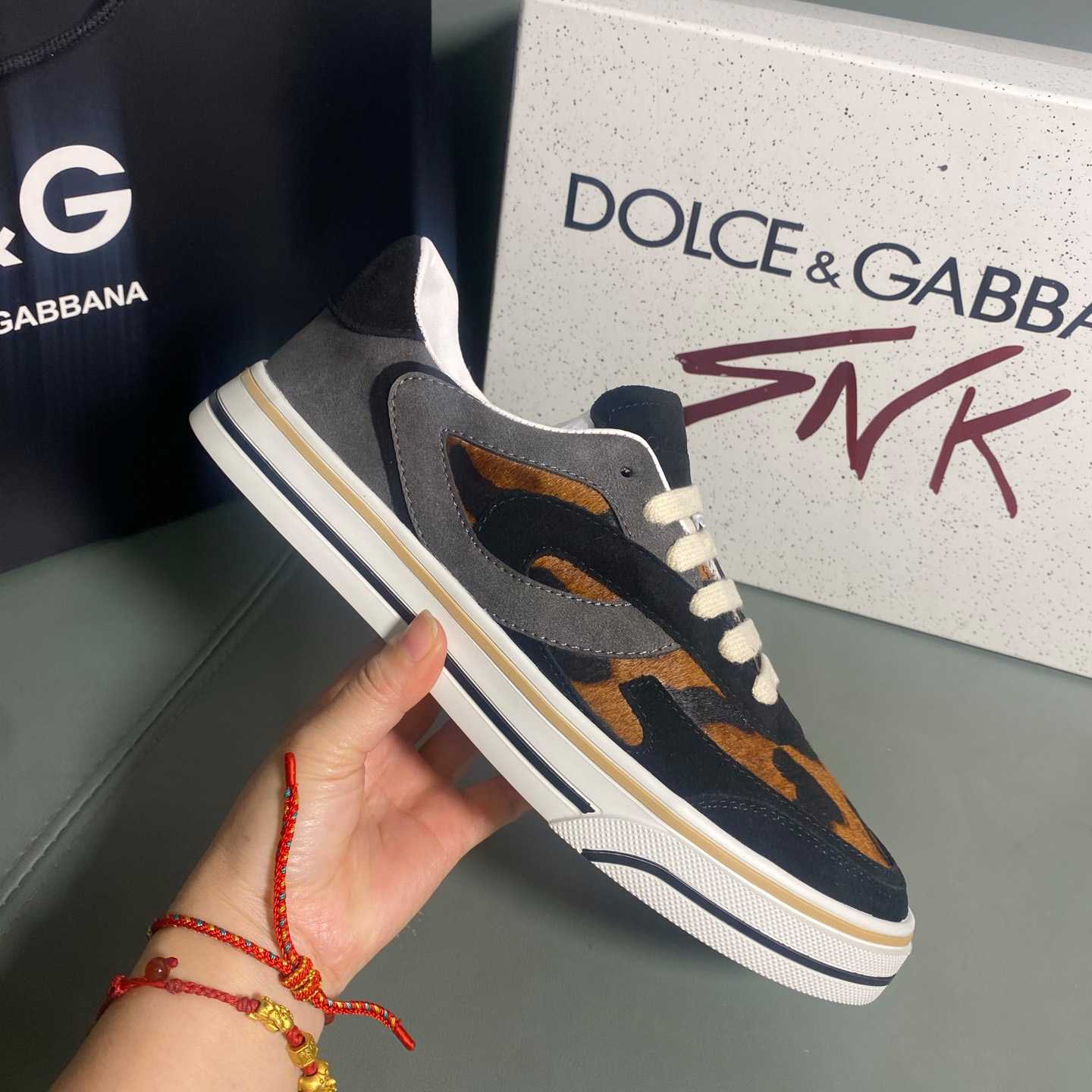 Dolce & Gabbana Leo-Print Pony DG Sailing Sneakers - DesignerGu