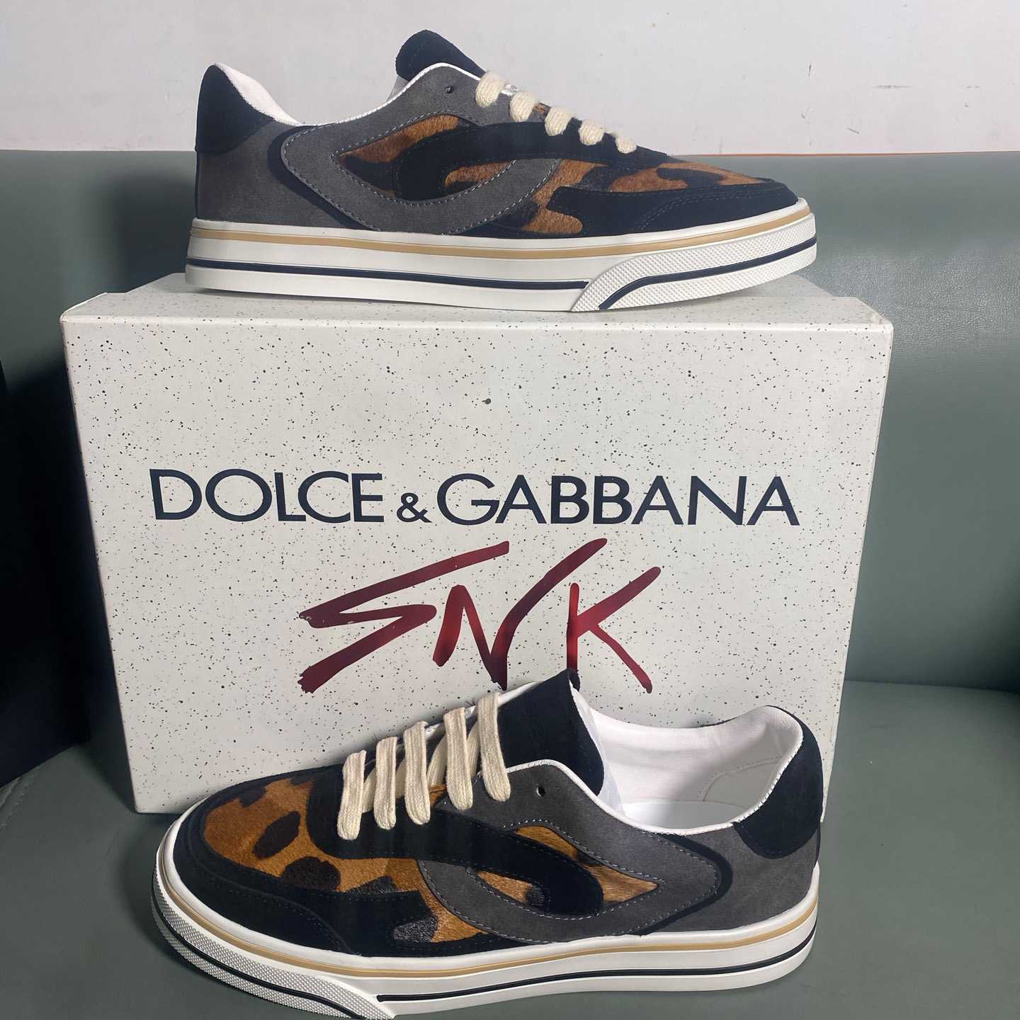 Dolce & Gabbana Leo-Print Pony DG Sailing Sneakers - DesignerGu