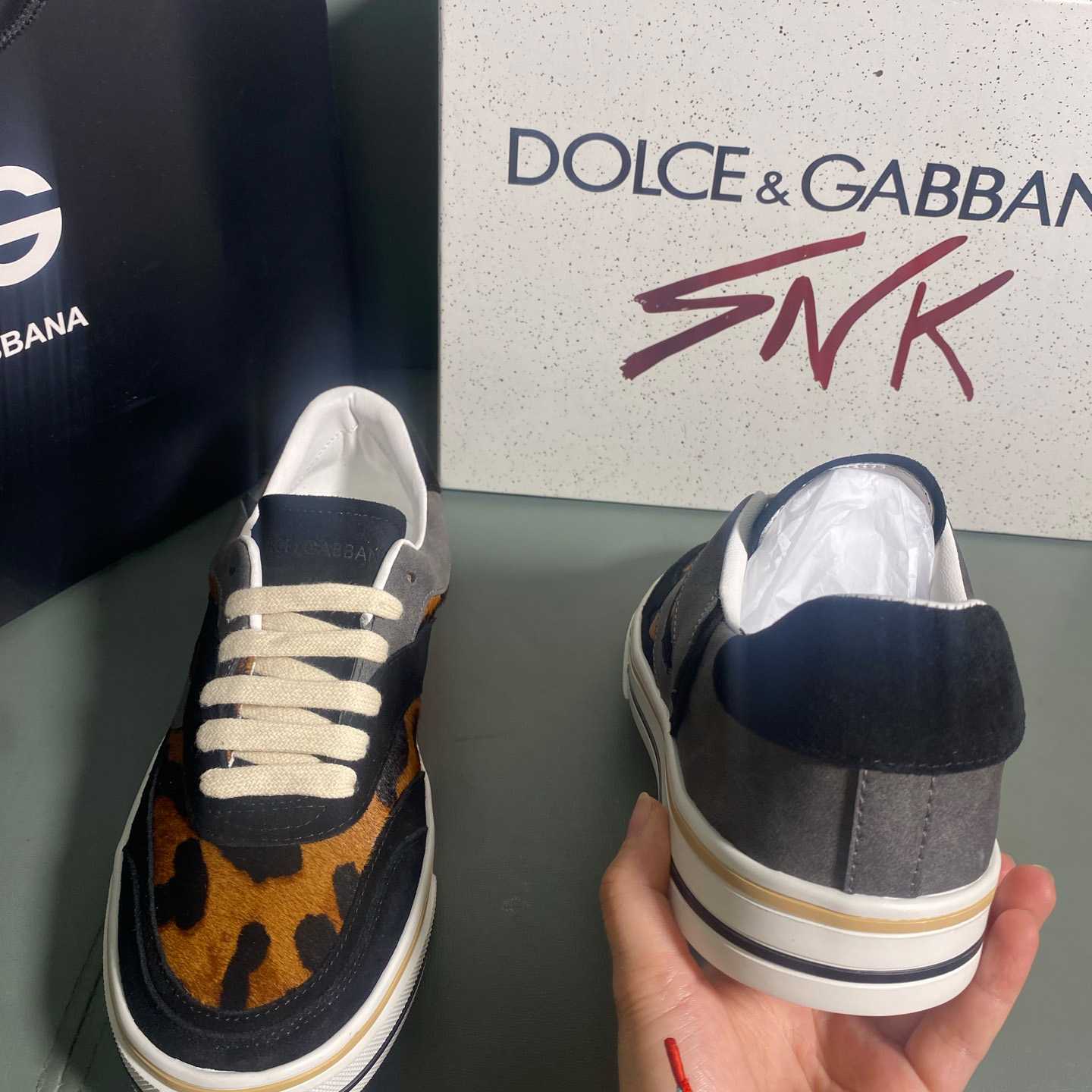 Dolce & Gabbana Leo-Print Pony DG Sailing Sneakers - DesignerGu