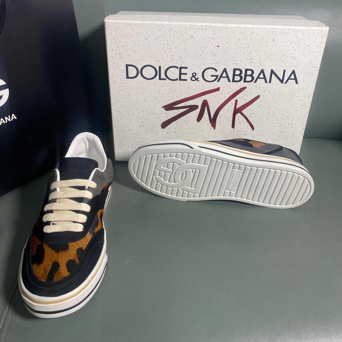 Dolce & Gabbana Leo-Print Pony DG Sailing Sneakers - DesignerGu