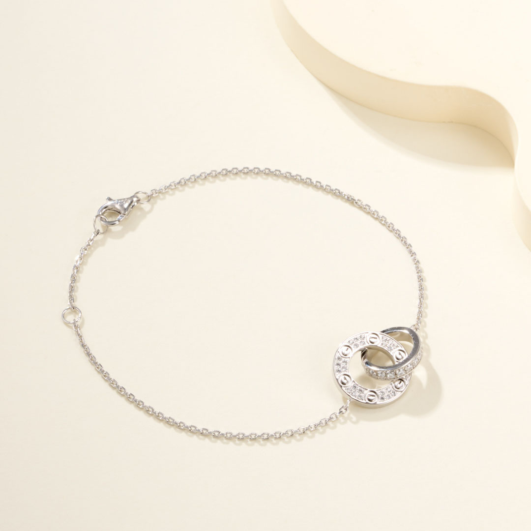 Cartier LOVE Bracelet, On Chain, Paved - DesignerGu