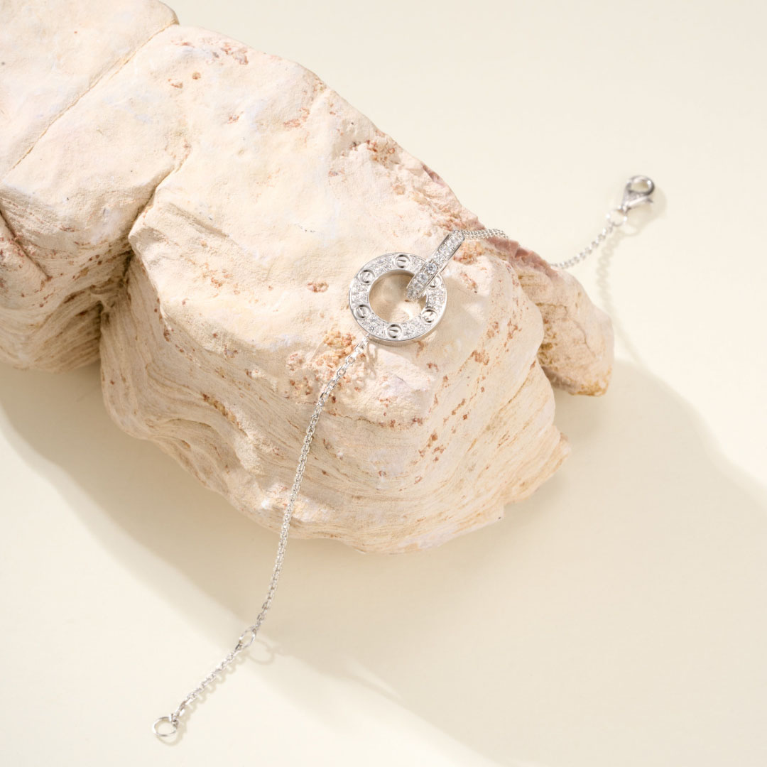 Cartier LOVE Bracelet, On Chain, Paved - DesignerGu