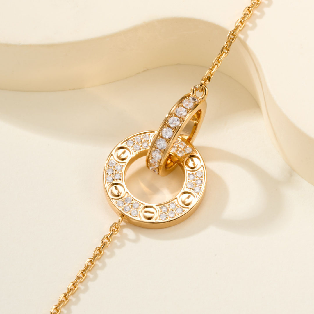 Cartier LOVE Bracelet, On Chain, Paved - DesignerGu