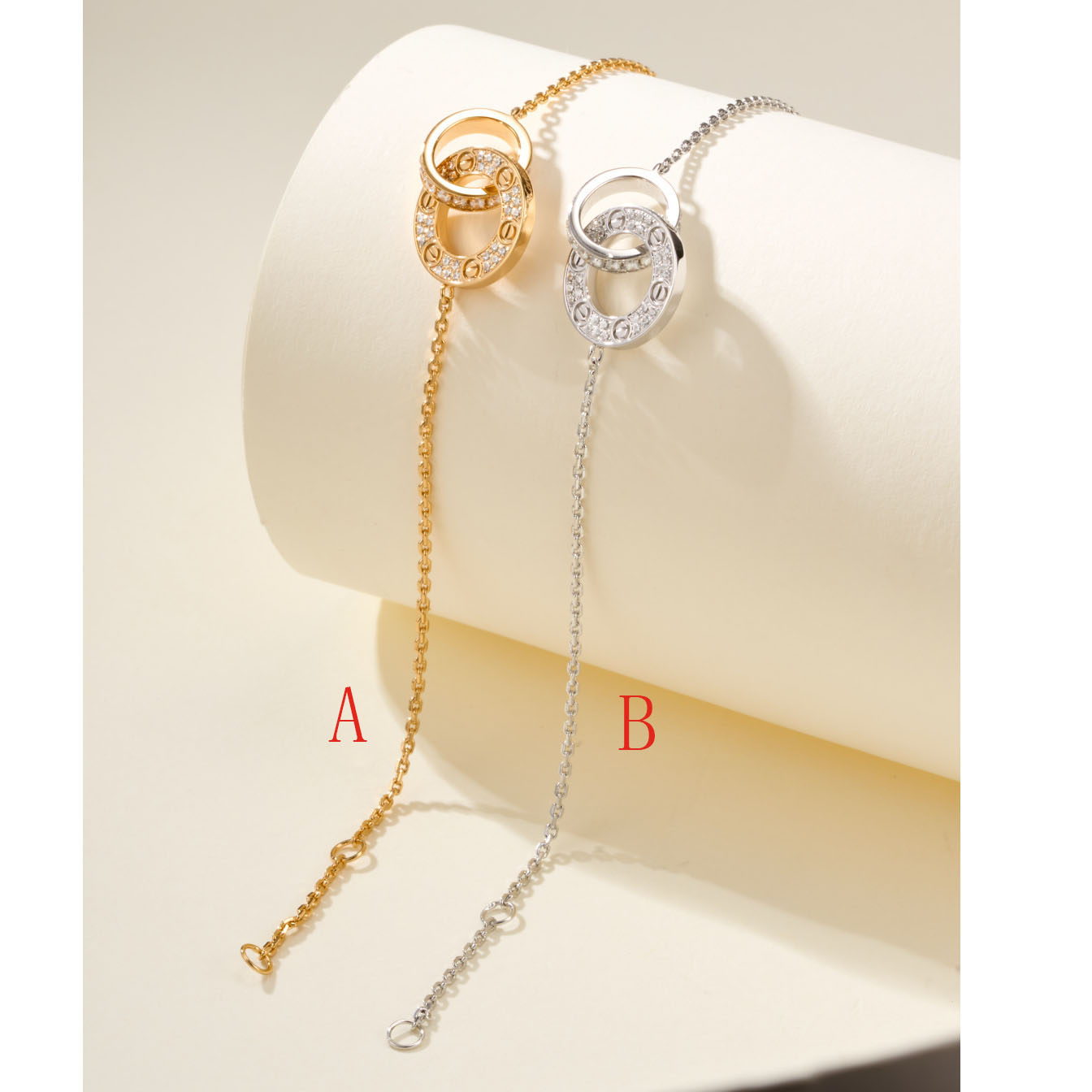 Cartier LOVE Bracelet, On Chain, Paved - DesignerGu