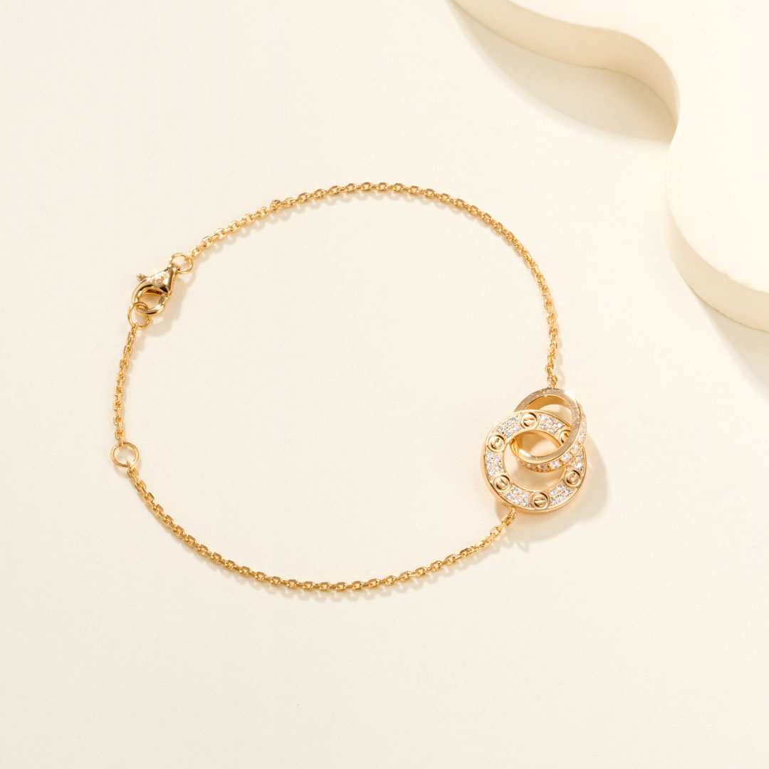 Cartier LOVE Bracelet, On Chain, Paved - DesignerGu