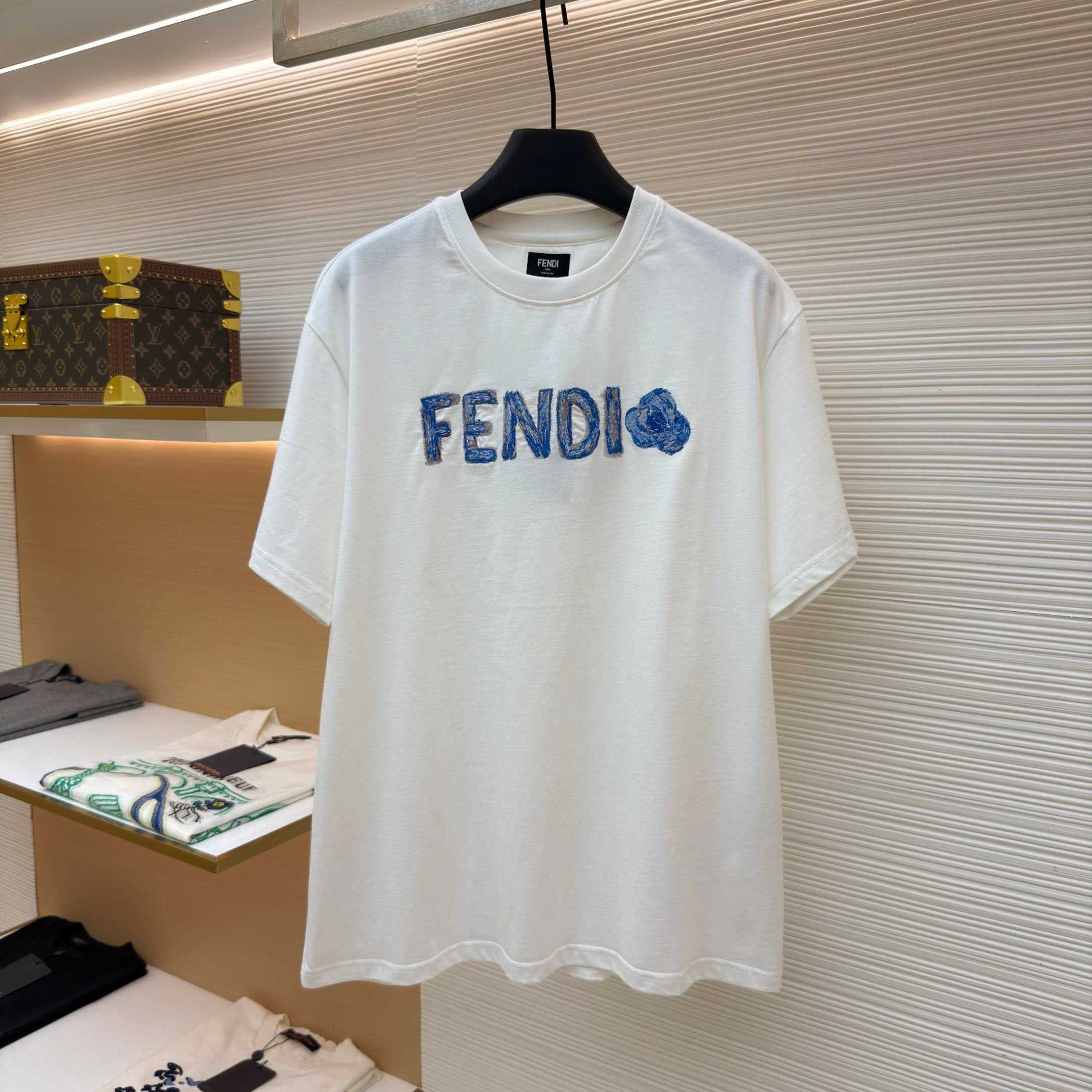 Fendi Lunar New Year White Cotton T-shirt - DesignerGu