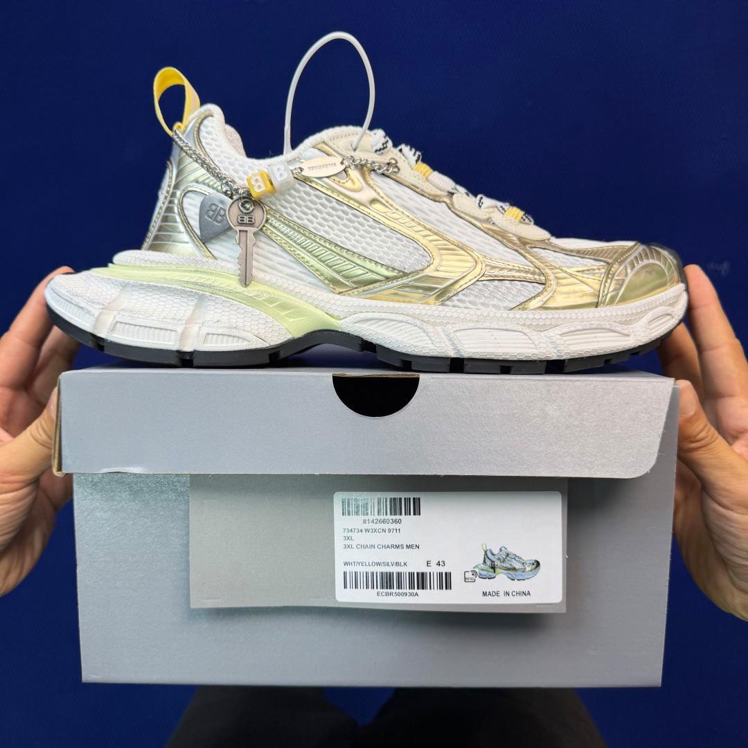 Balenciaga 3xl Sneaker With Charms In White/Yellow/Silver/Black - DesignerGu