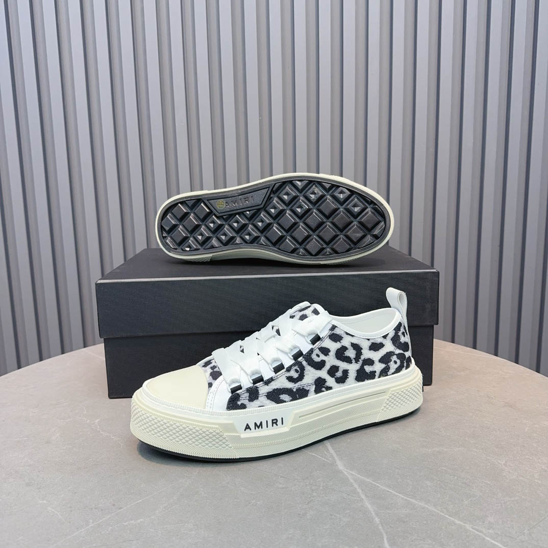 Amiri Black Court Leopard Print Sneakers - DesignerGu