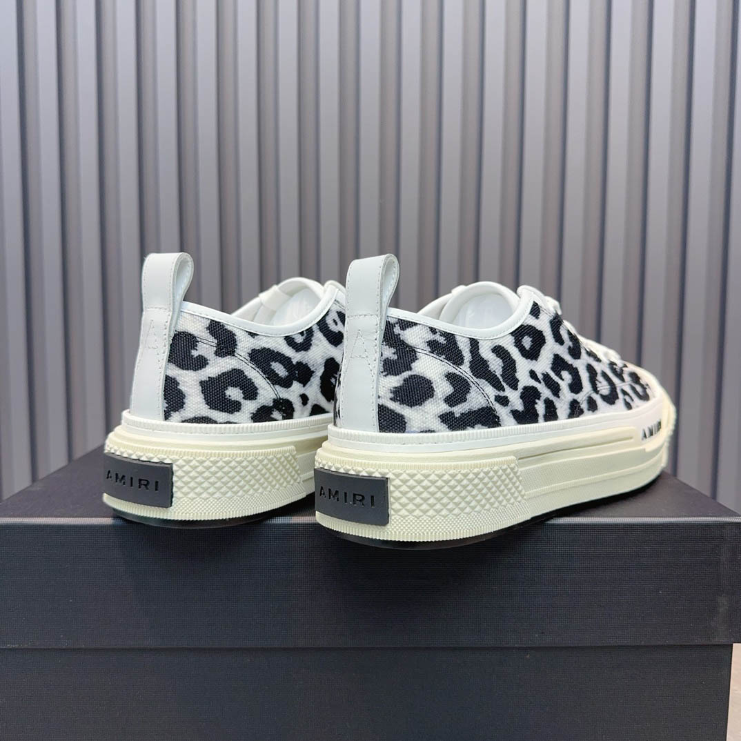 Amiri Black Court Leopard Print Sneakers - DesignerGu
