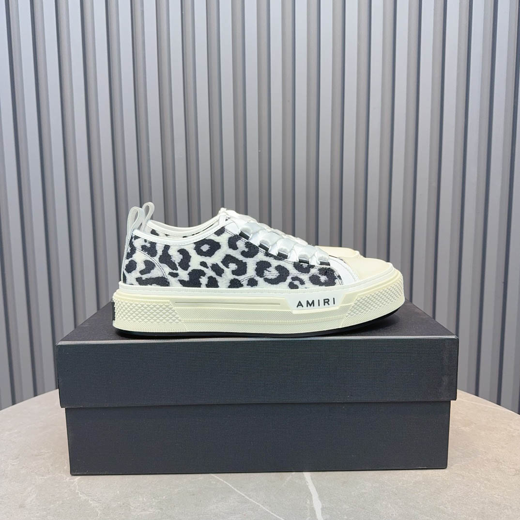Amiri Black Court Leopard Print Sneakers - DesignerGu