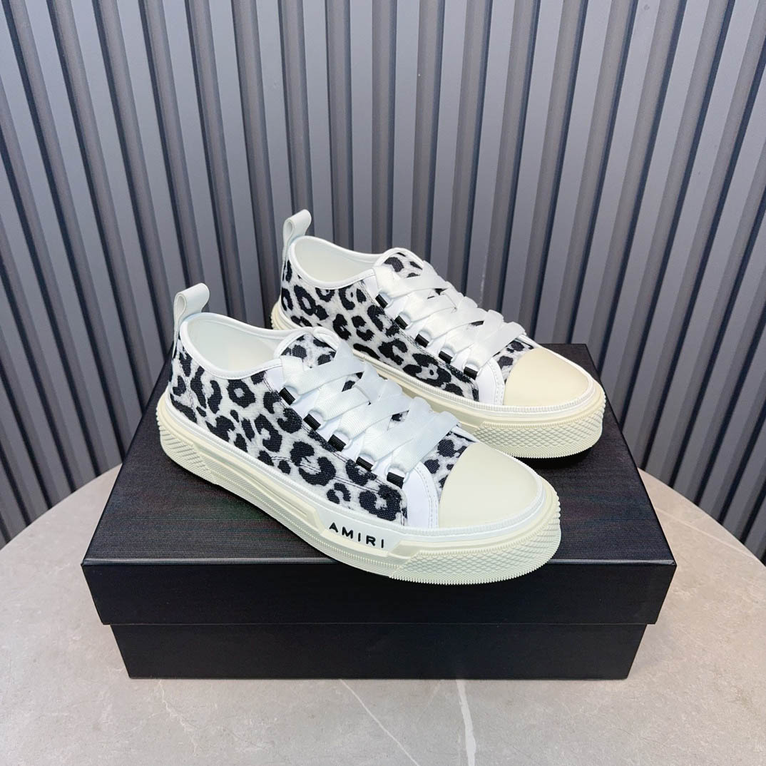 Amiri Black Court Leopard Print Sneakers - DesignerGu