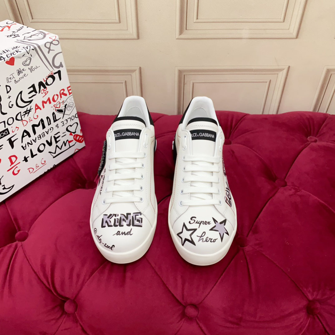 Dolce & Gabbana Printed Calfskin Portofino Light Sneakers - DesignerGu