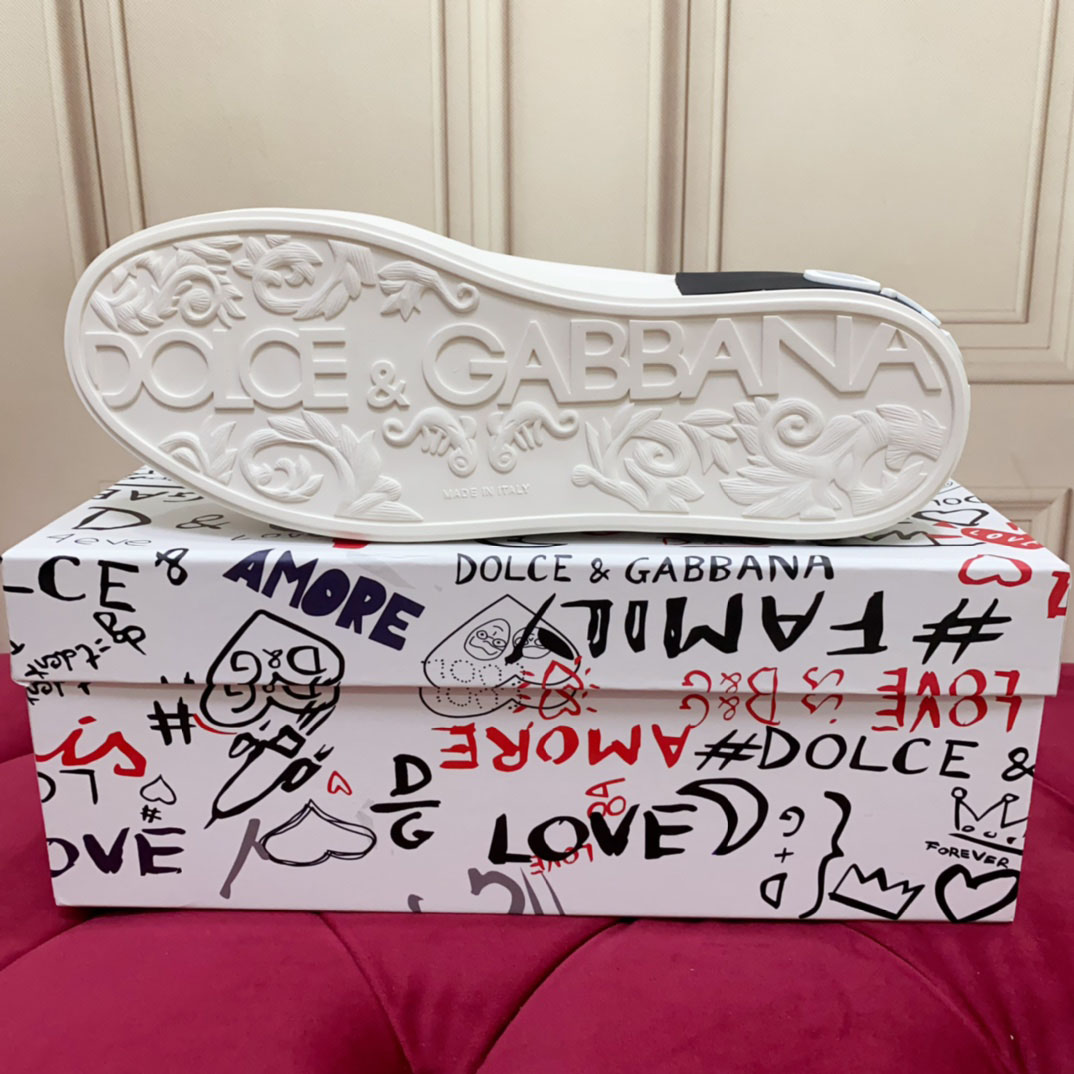 Dolce & Gabbana Printed Calfskin Portofino Light Sneakers - DesignerGu