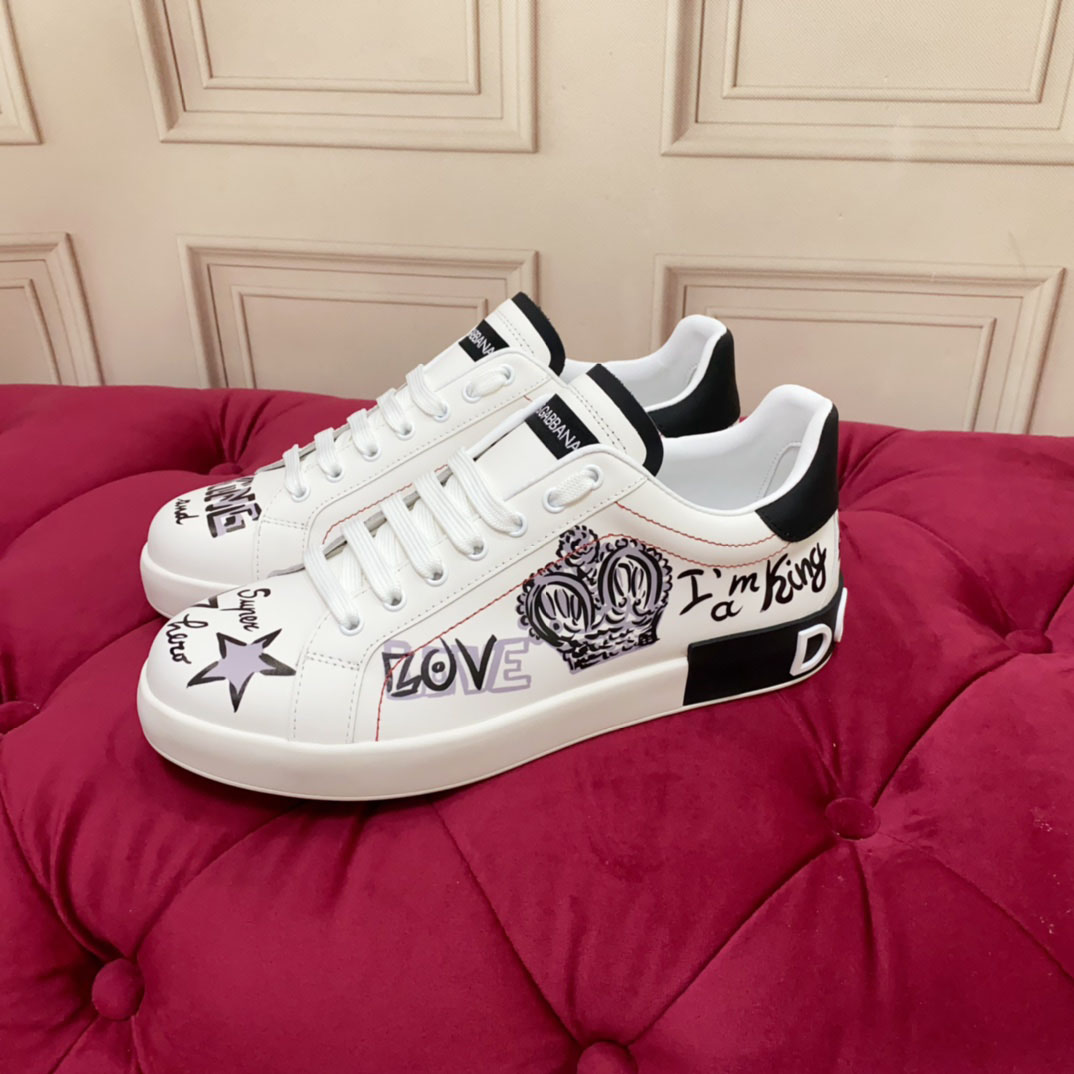 Dolce & Gabbana Printed Calfskin Portofino Light Sneakers - DesignerGu
