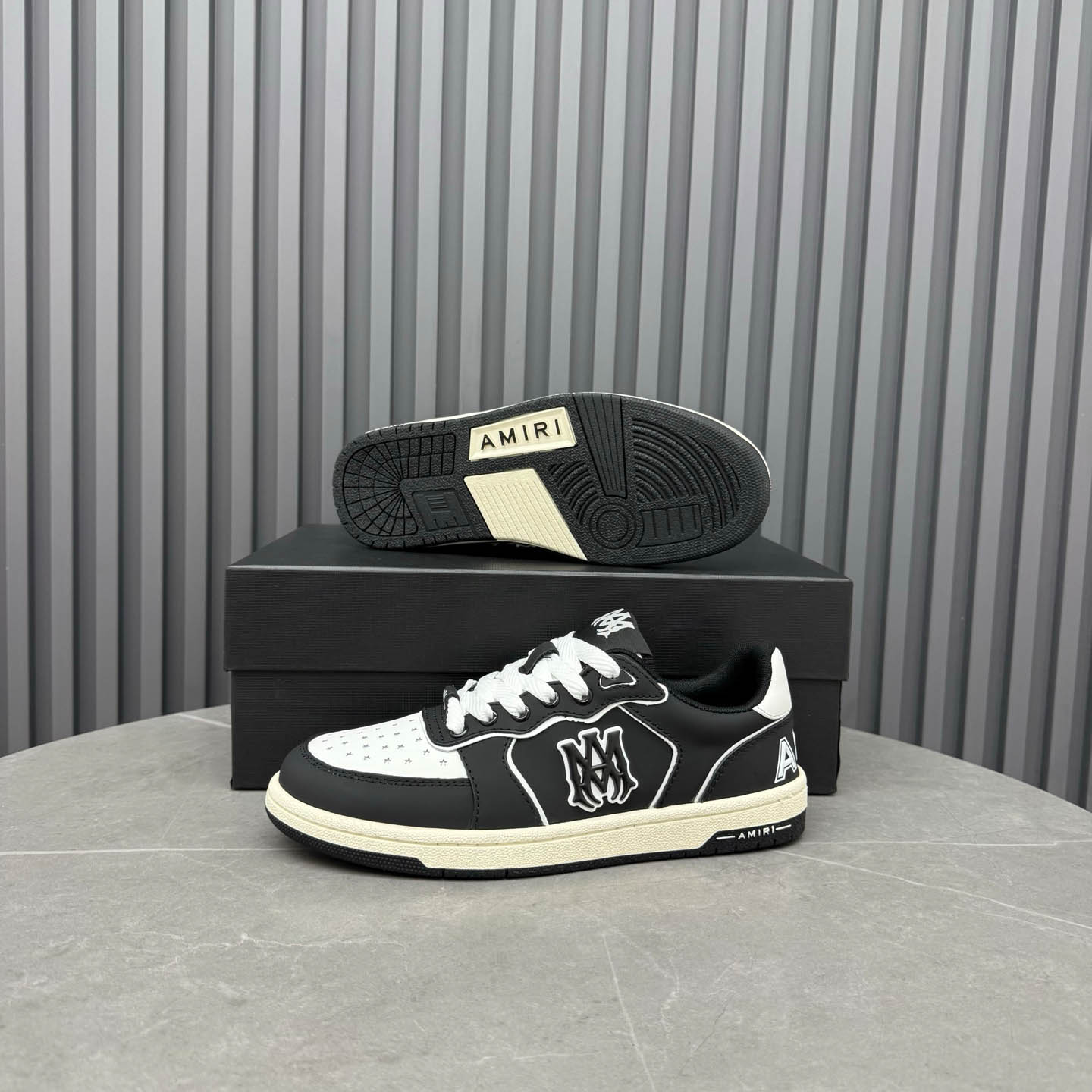 Amiri Black & White Newport Sneakers - DesignerGu
