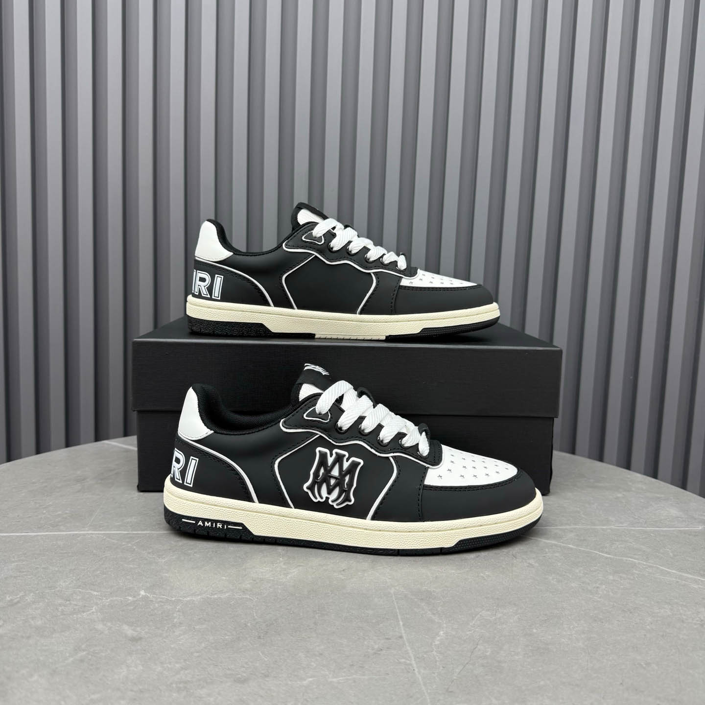 Amiri Black & White Newport Sneakers - DesignerGu