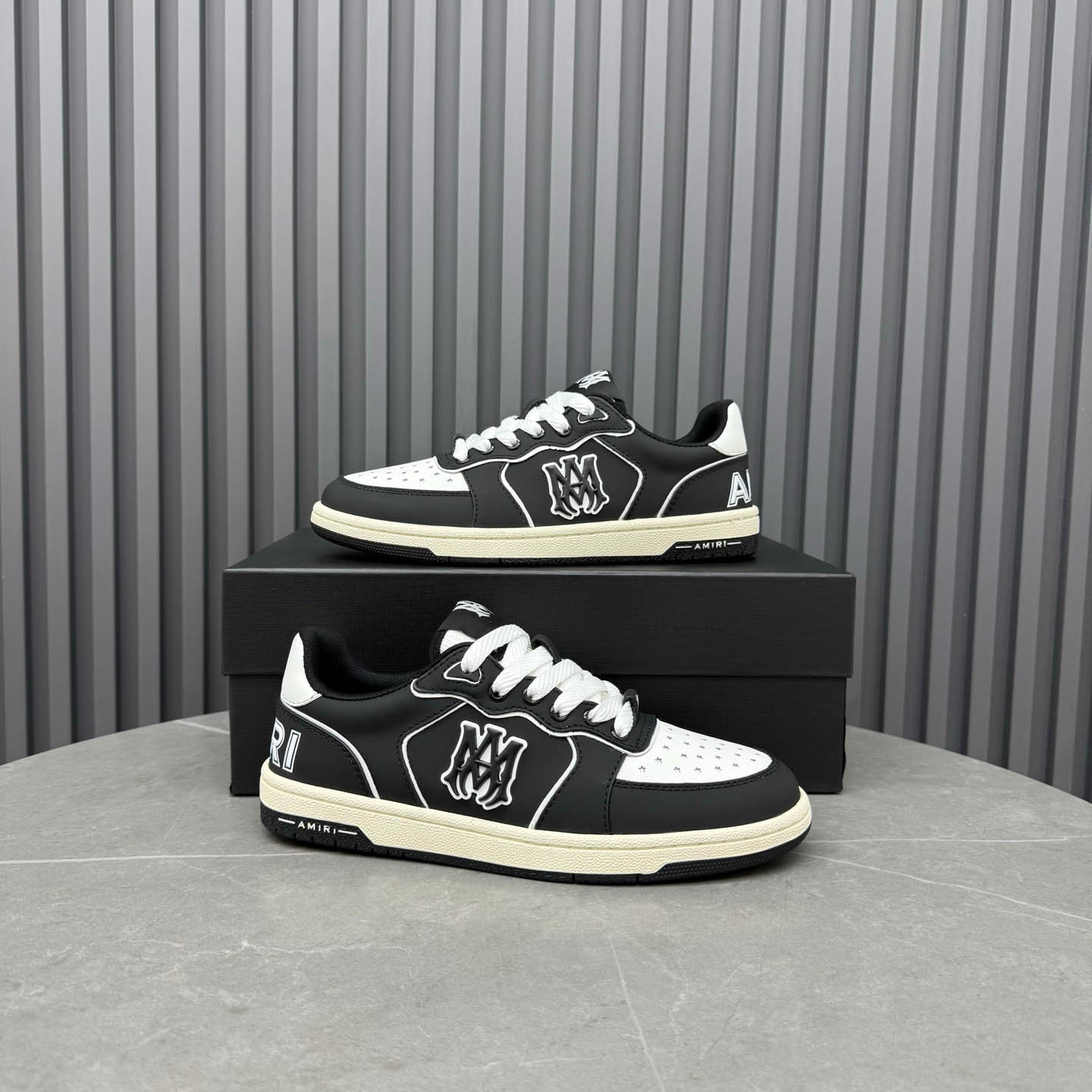Amiri Black & White Newport Sneakers - DesignerGu