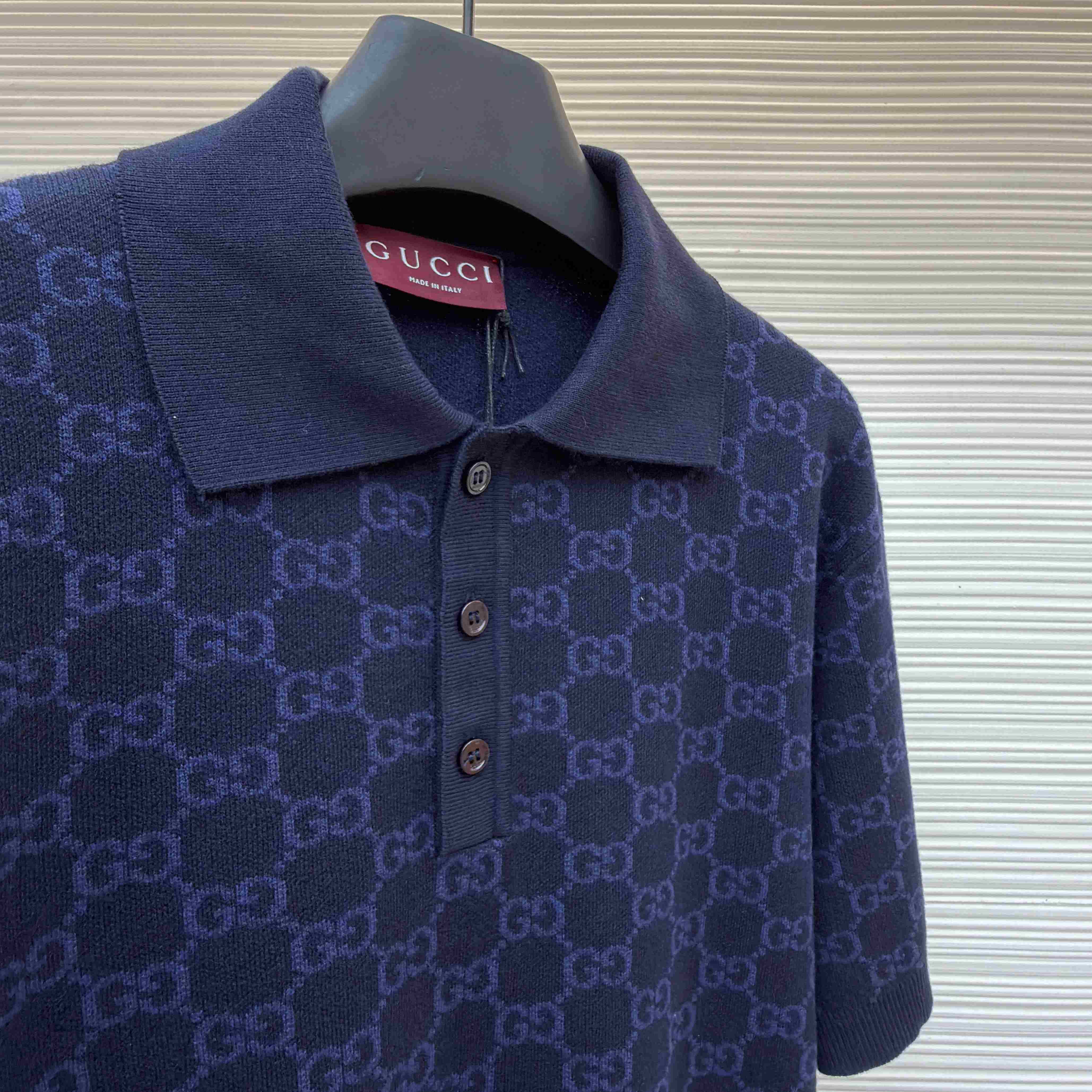 Gucci GG Cotton Silk Jacquard Polo Shirt - DesignerGu
