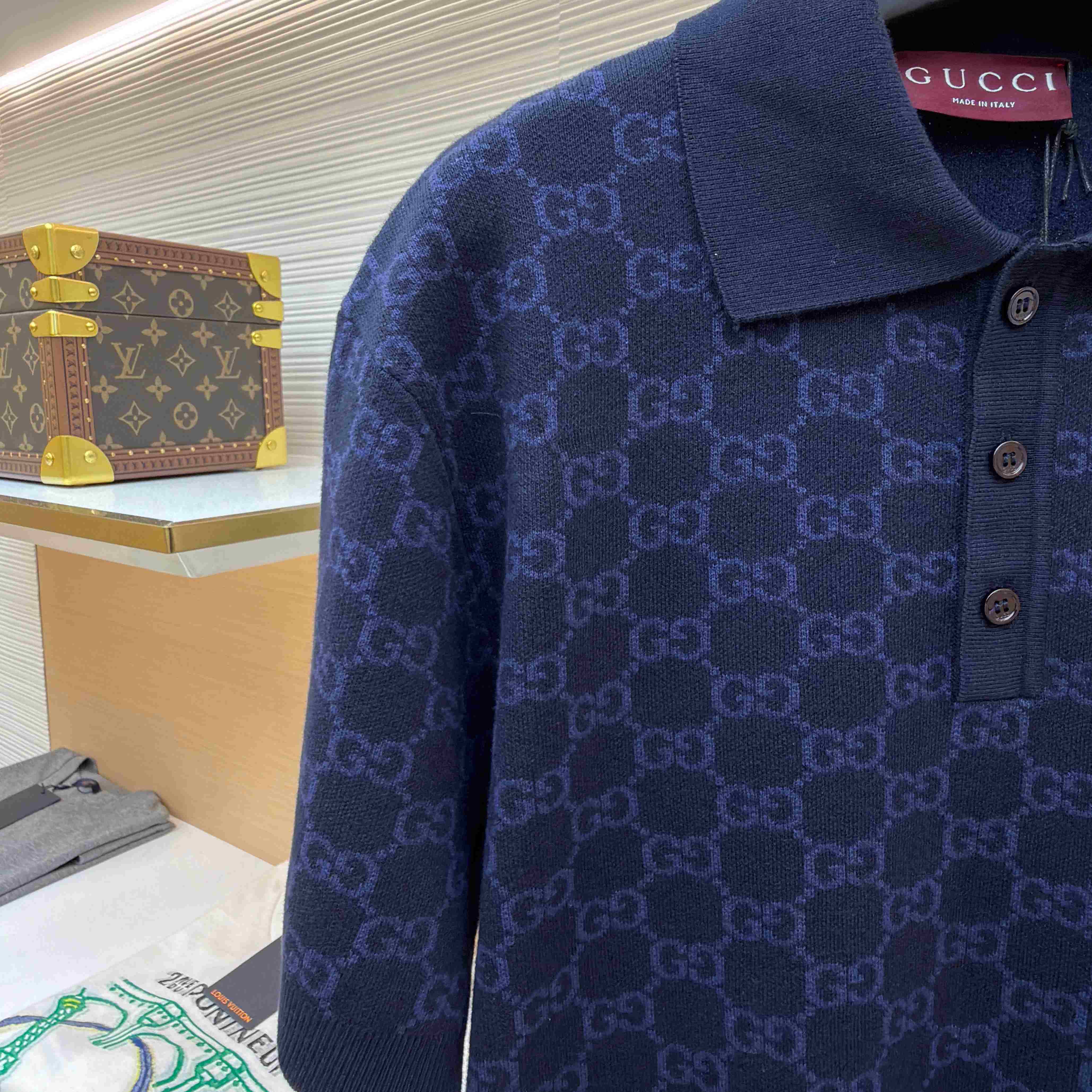 Gucci GG Cotton Silk Jacquard Polo Shirt - DesignerGu