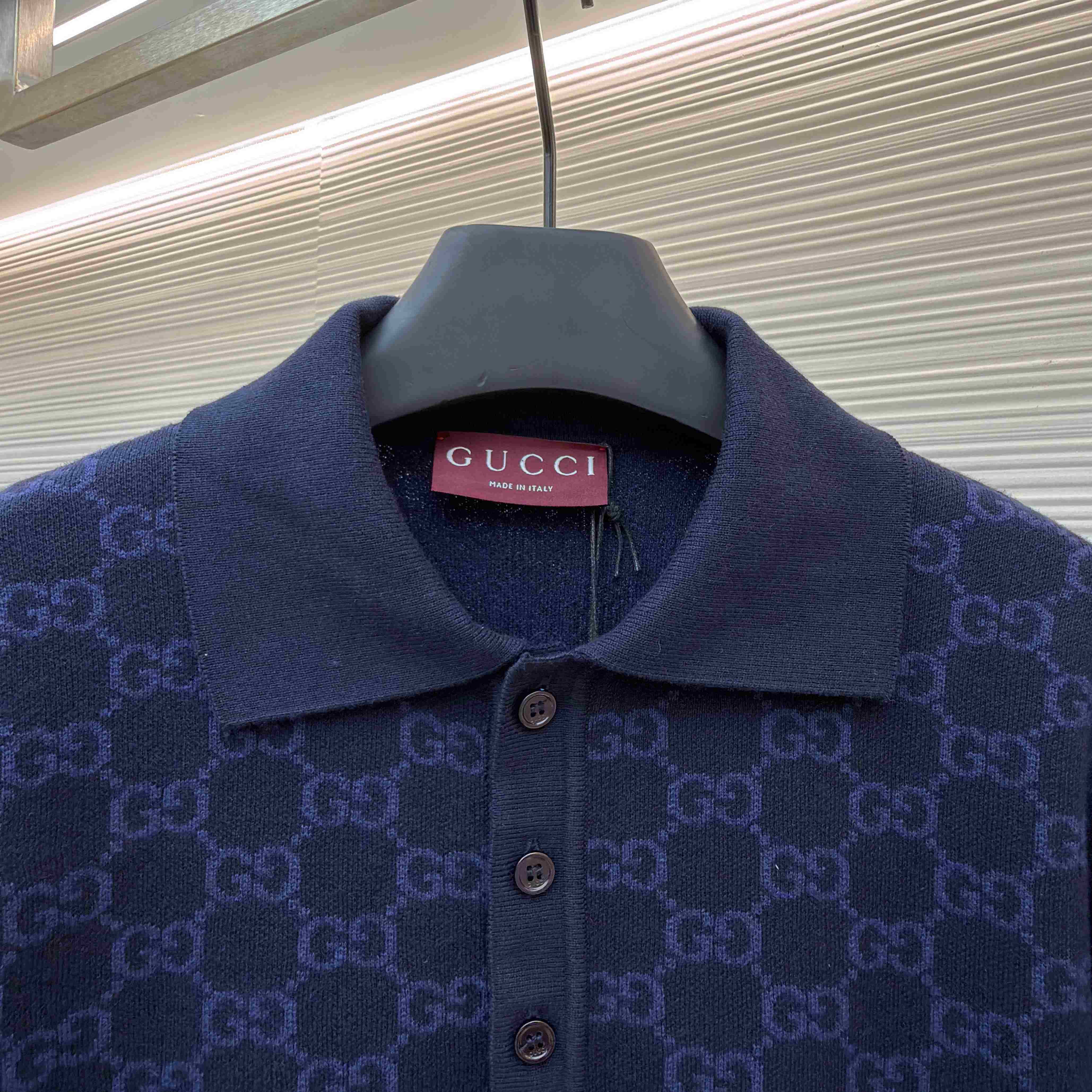 Gucci GG Cotton Silk Jacquard Polo Shirt - DesignerGu