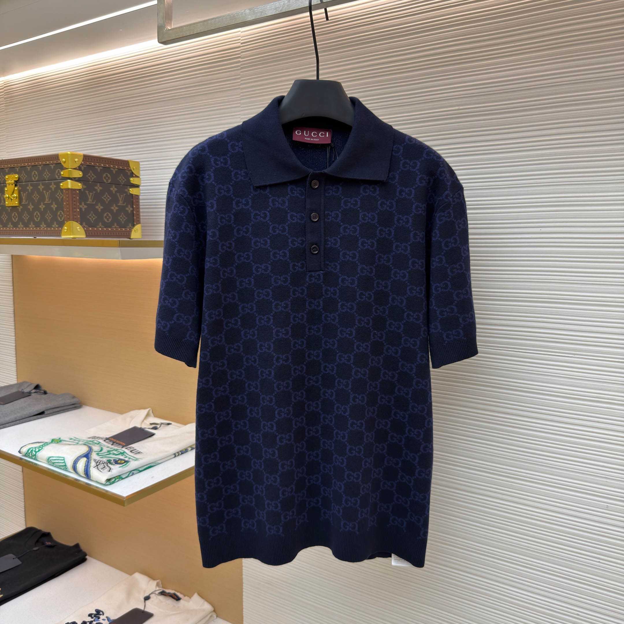 Gucci GG Cotton Silk Jacquard Polo Shirt - DesignerGu