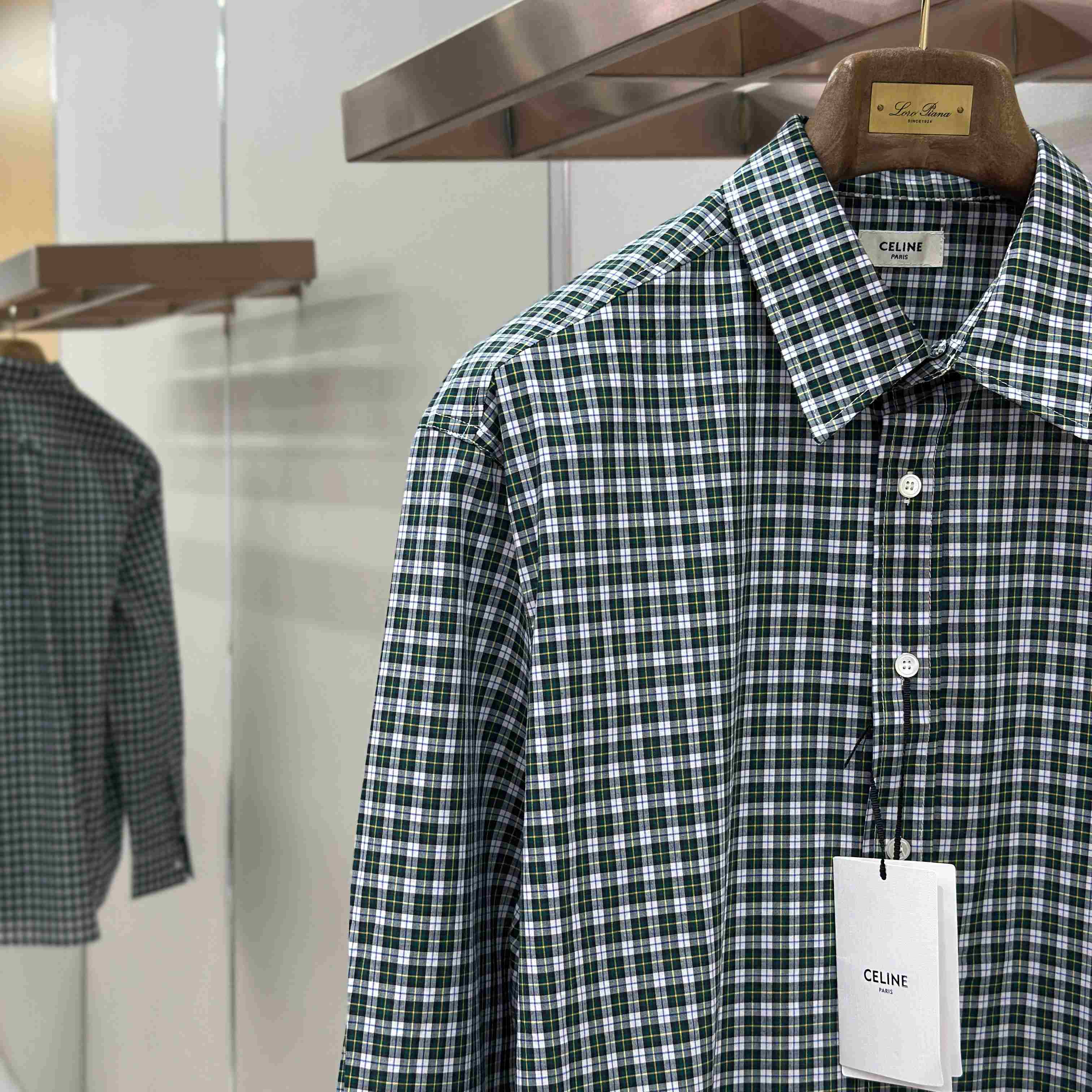 Celine Shirt IN Tartan Cotton Cloth - DesignerGu