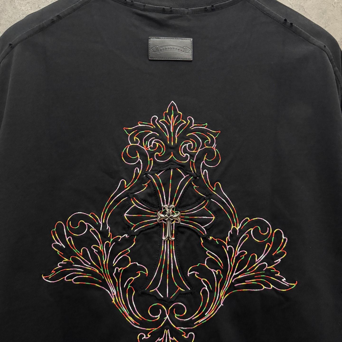 Chrome Hearts Cross Patch Embroidered Crewneck Tee 'Black' - DesignerGu