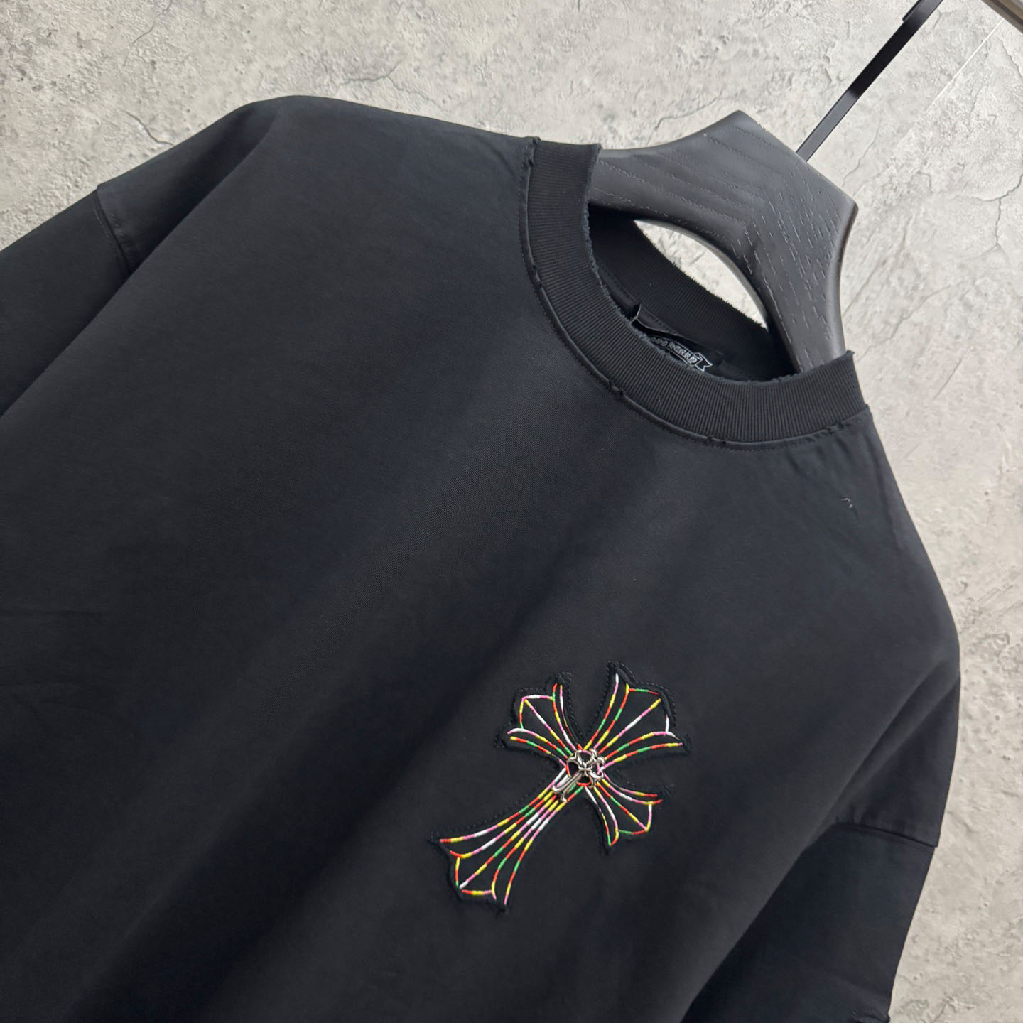 Chrome Hearts Cross Patch Embroidered Crewneck Tee 'Black' - DesignerGu