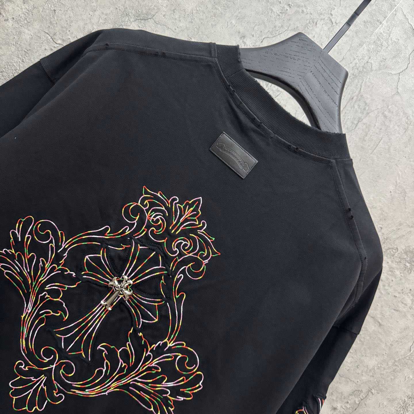 Chrome Hearts Cross Patch Embroidered Crewneck Tee 'Black' - DesignerGu