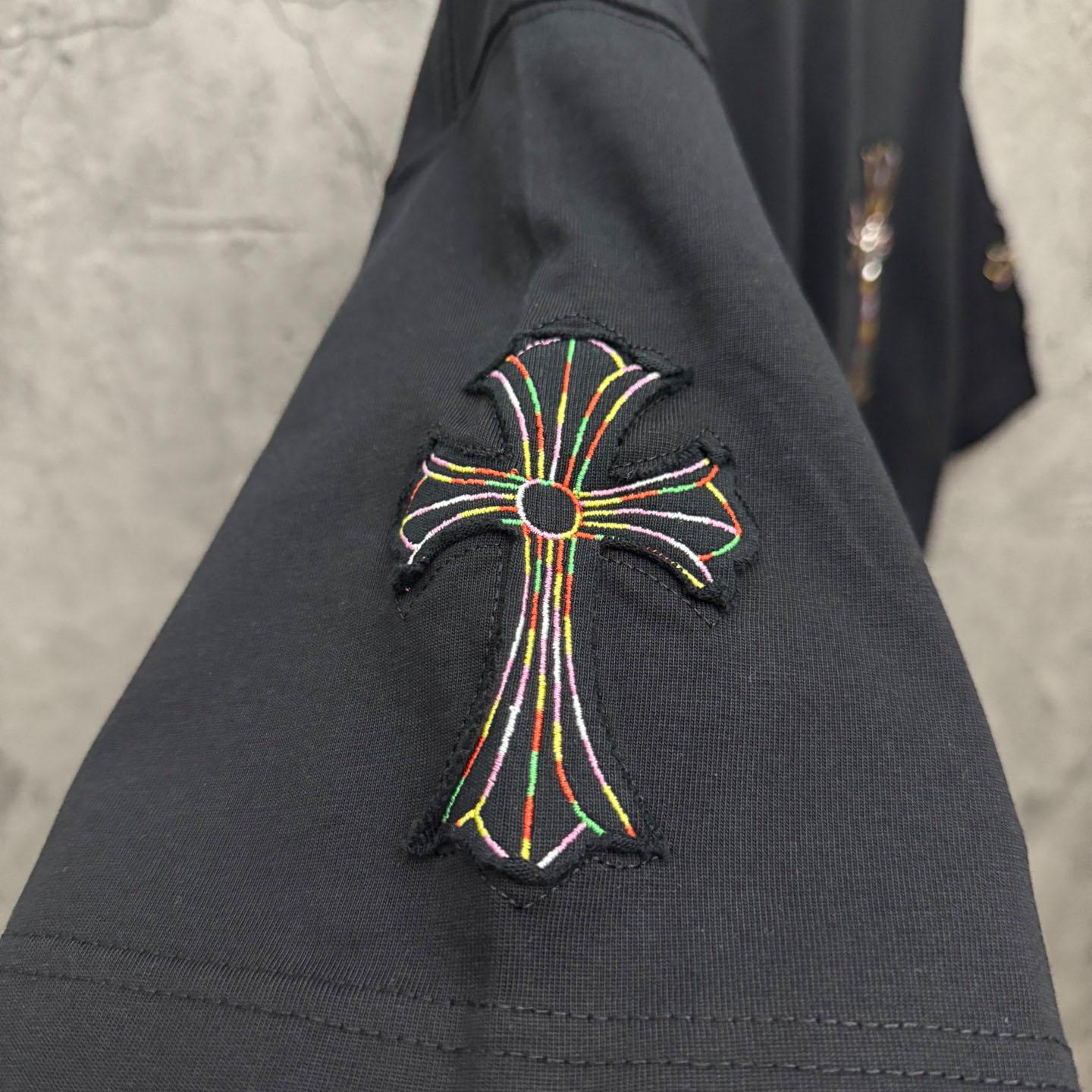 Chrome Hearts Cross Patch Embroidered Crewneck Tee 'Black' - DesignerGu