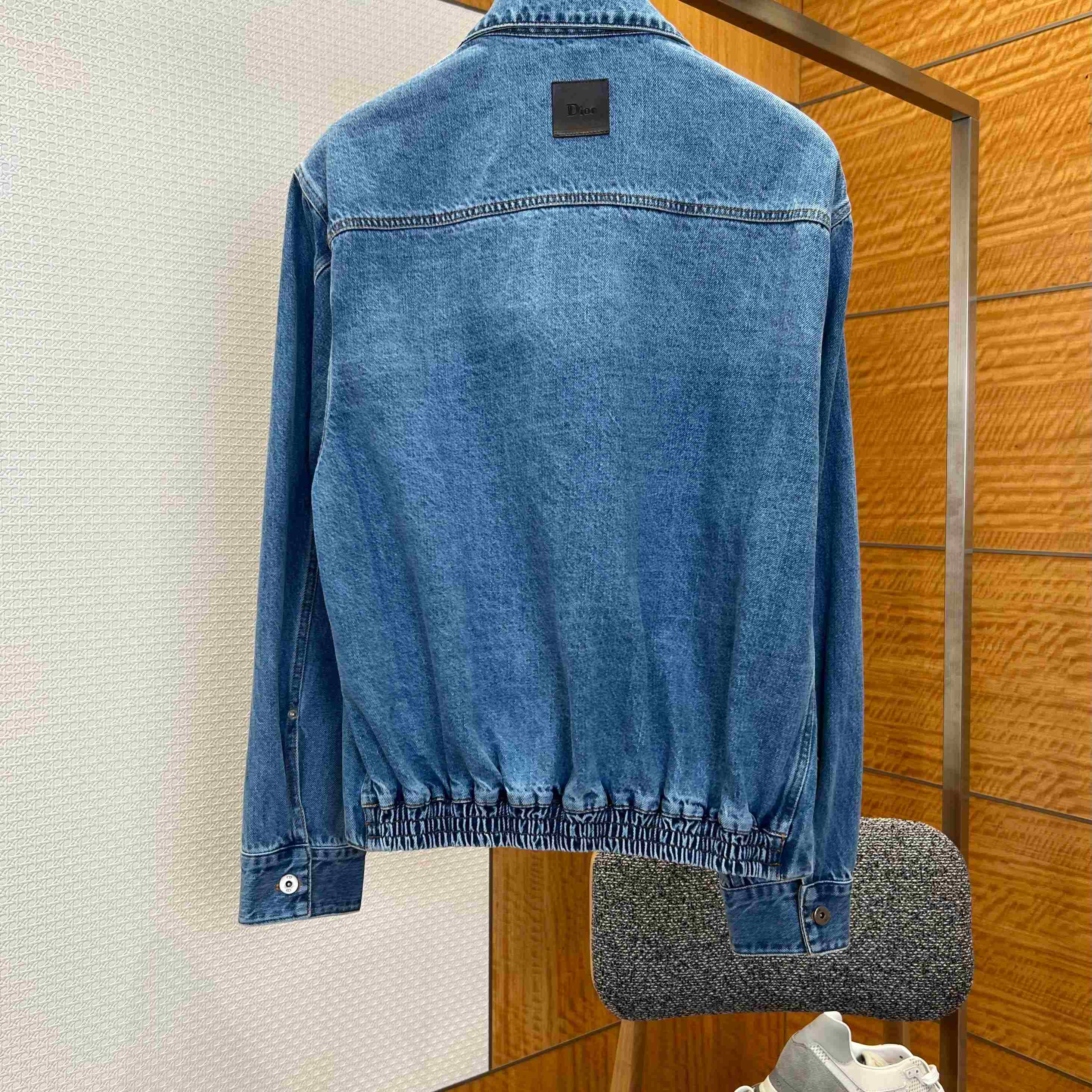 Dior Zipped Jacket Blue Cotton Twill - DesignerGu