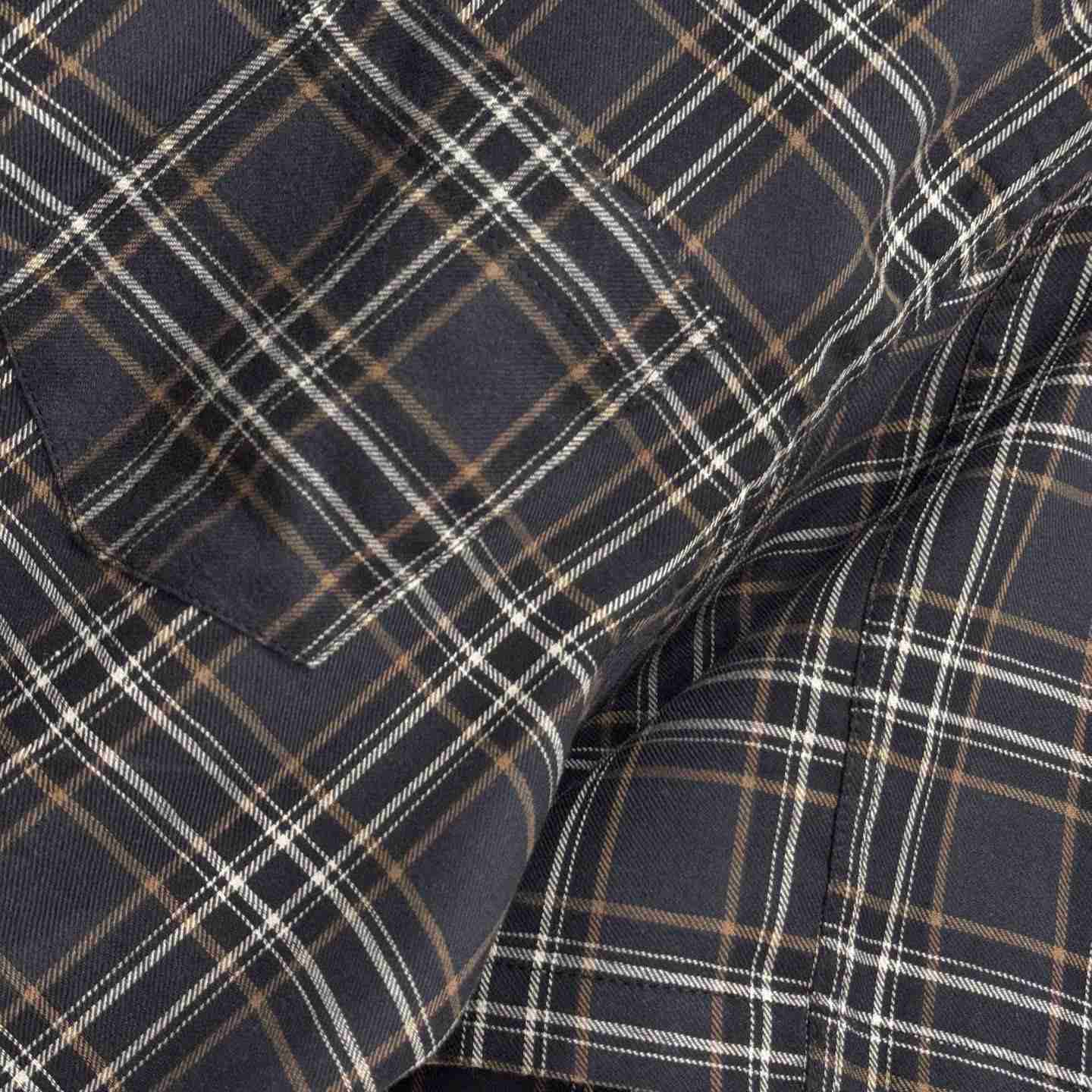 Chrome Hearts  Short Sleeve Flannel Zip Up Shirt - DesignerGu