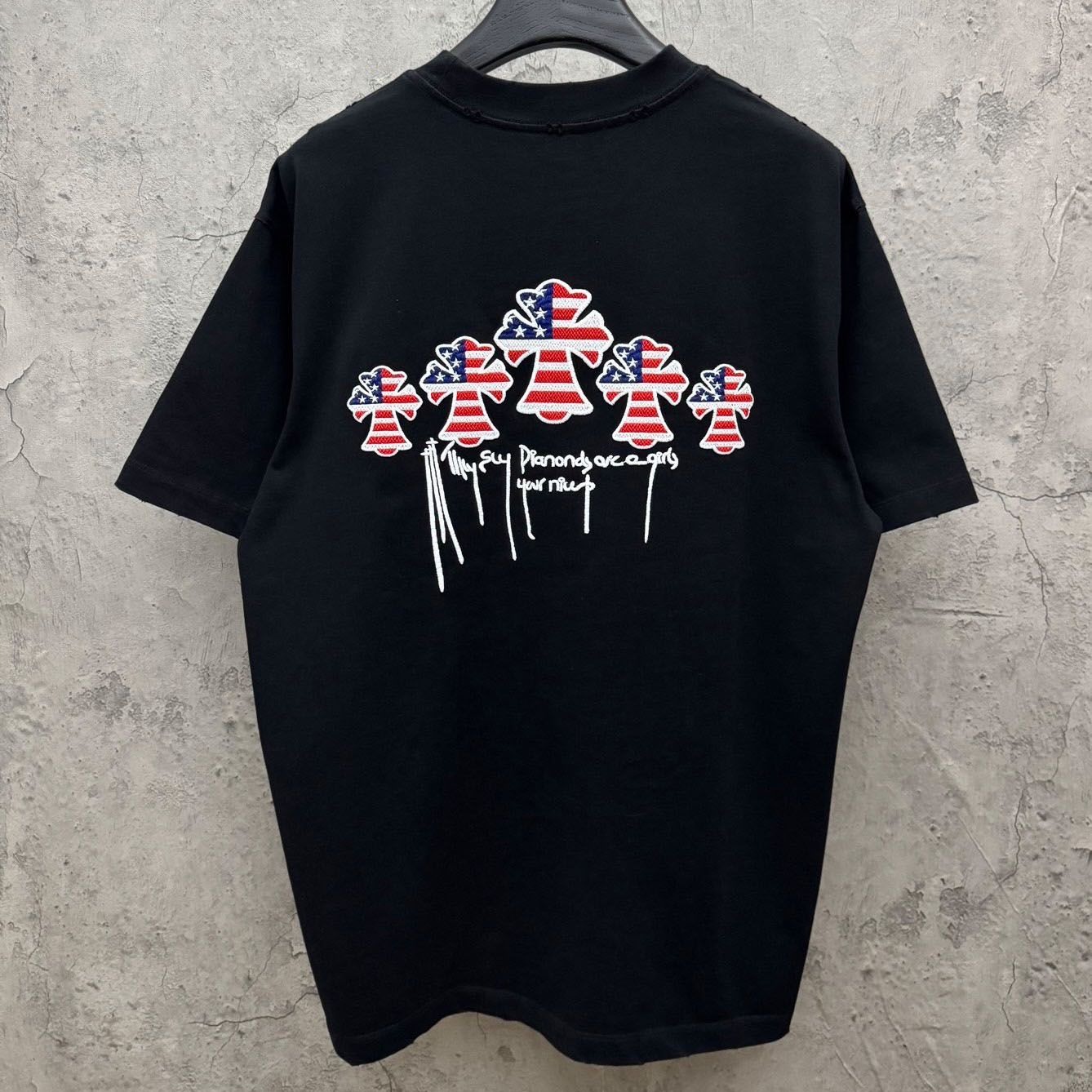 Chrome Hearts Style Cross Graphic Tee 'Black' - DesignerGu