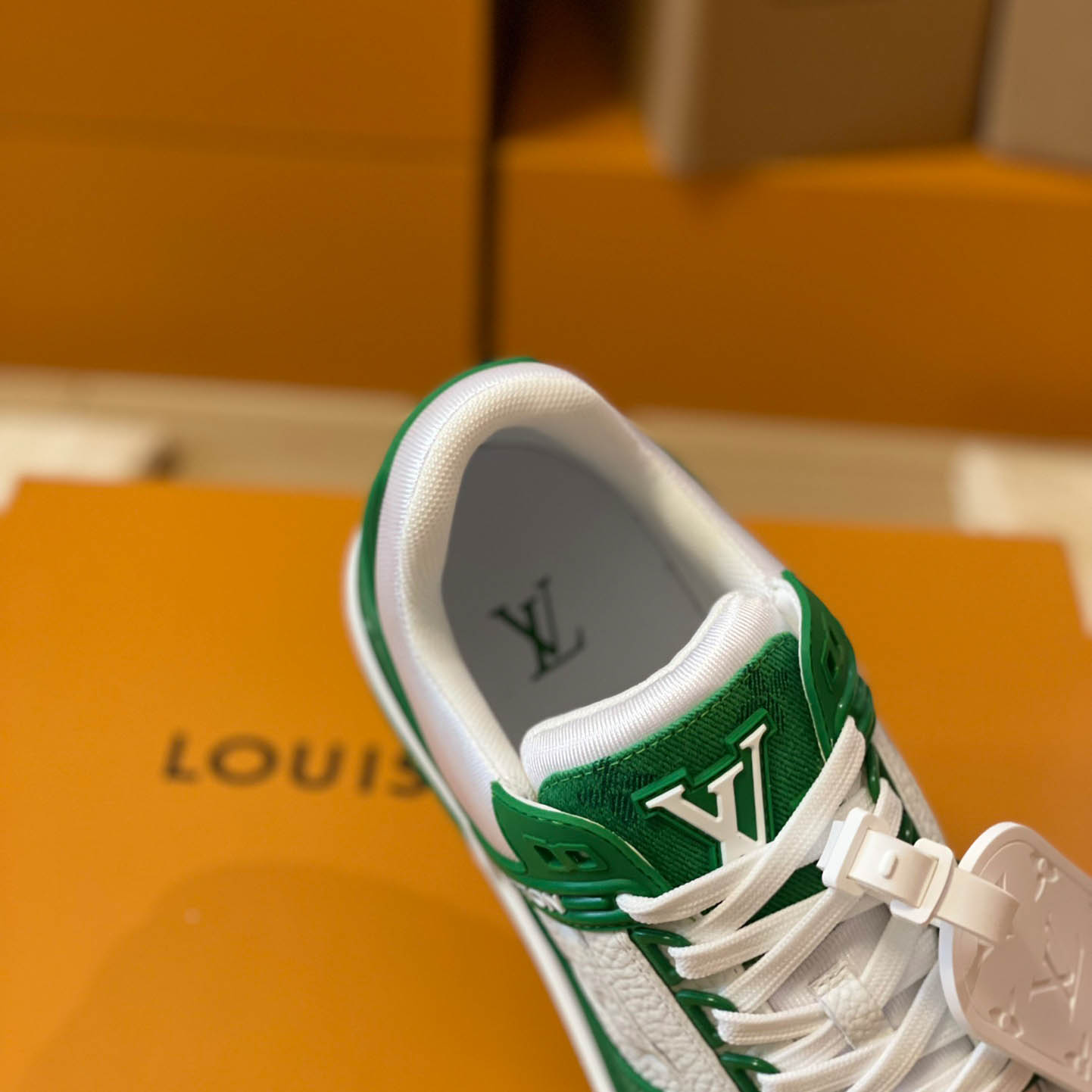 Louis Vuitton Trainer 'Green Monogram Denim' - DesignerGu