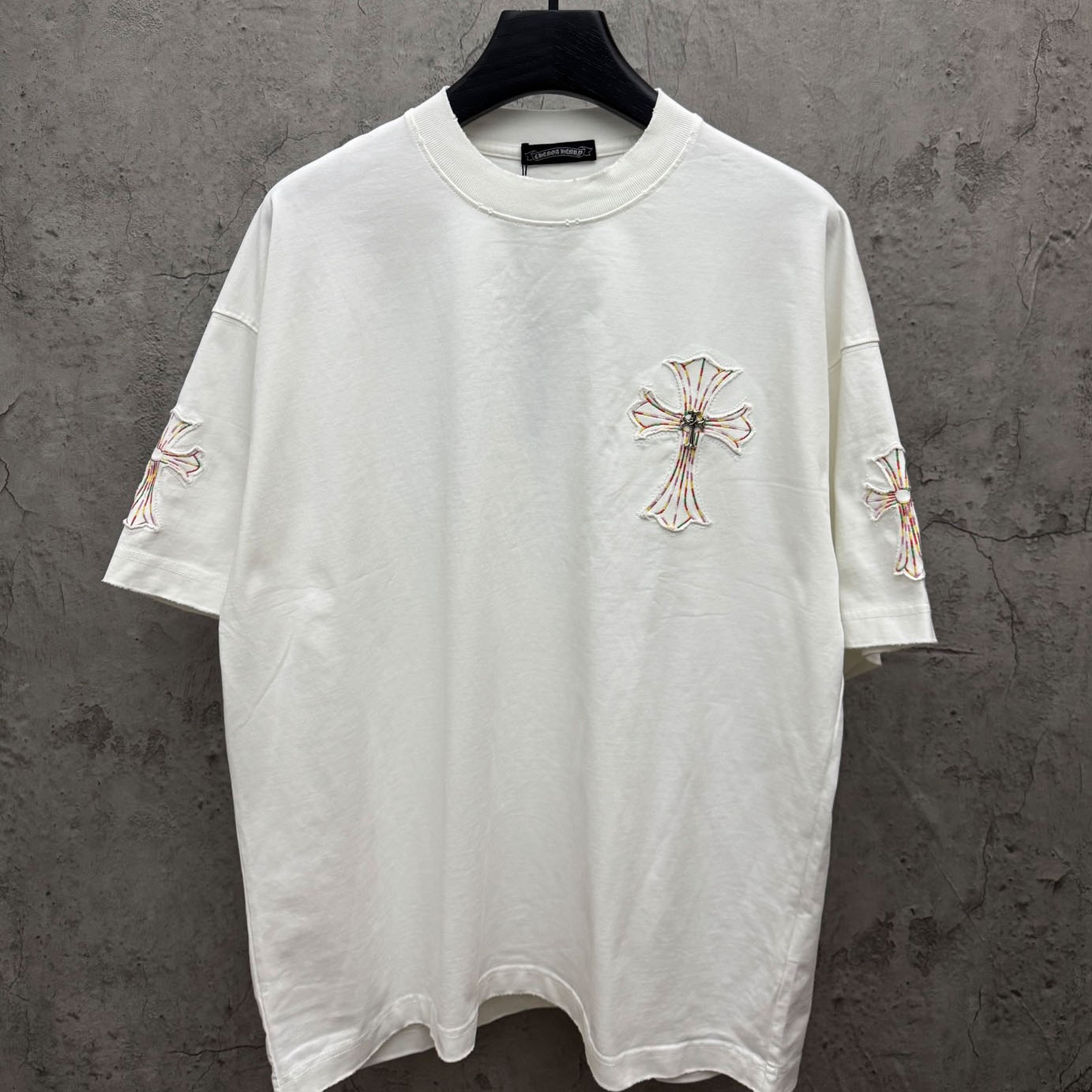 Chrome Hearts Cross Patch Embroidered Crewneck Tee 'White' - DesignerGu