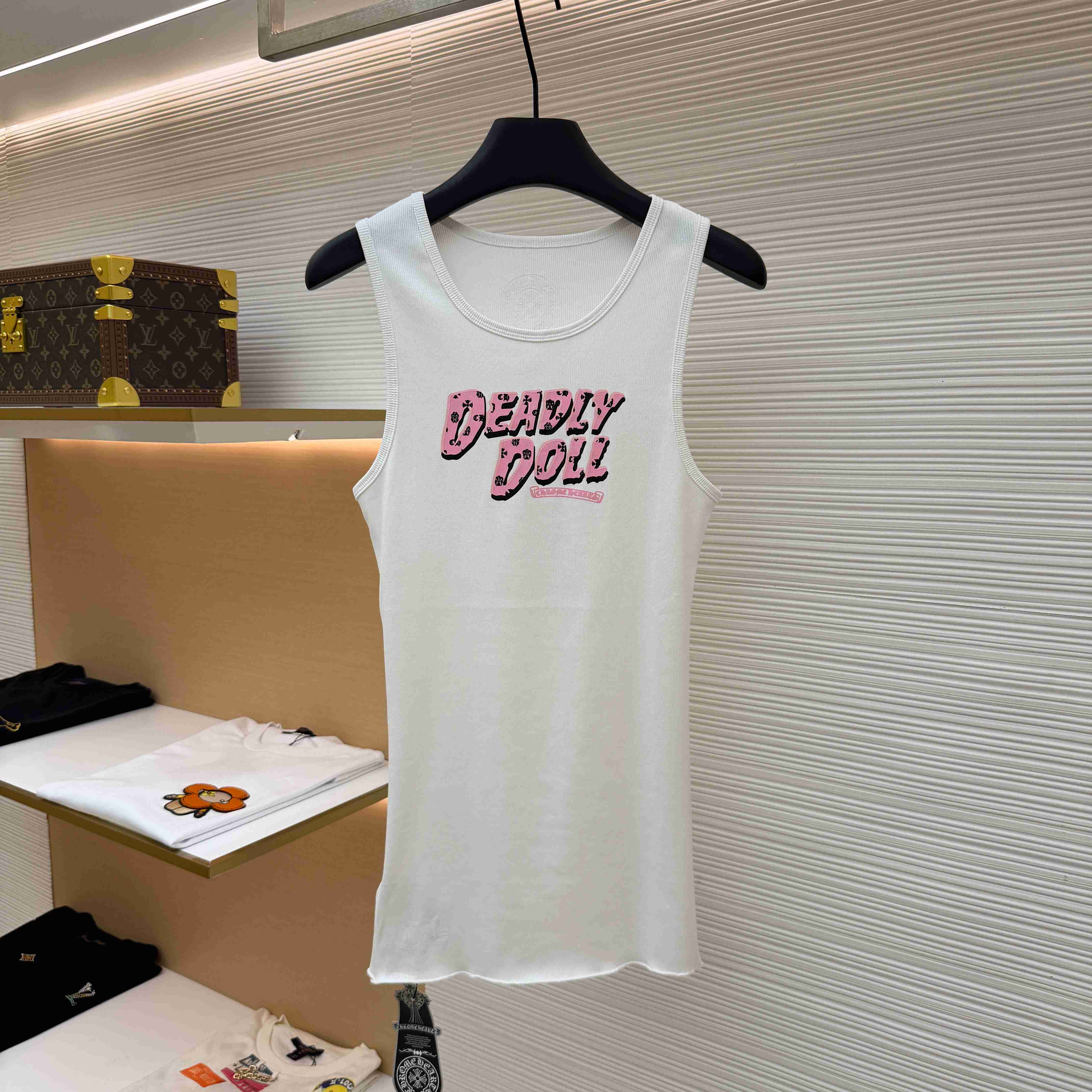 Chrome Hearts White Deadly Doll Rib Tank Top - DesignerGu