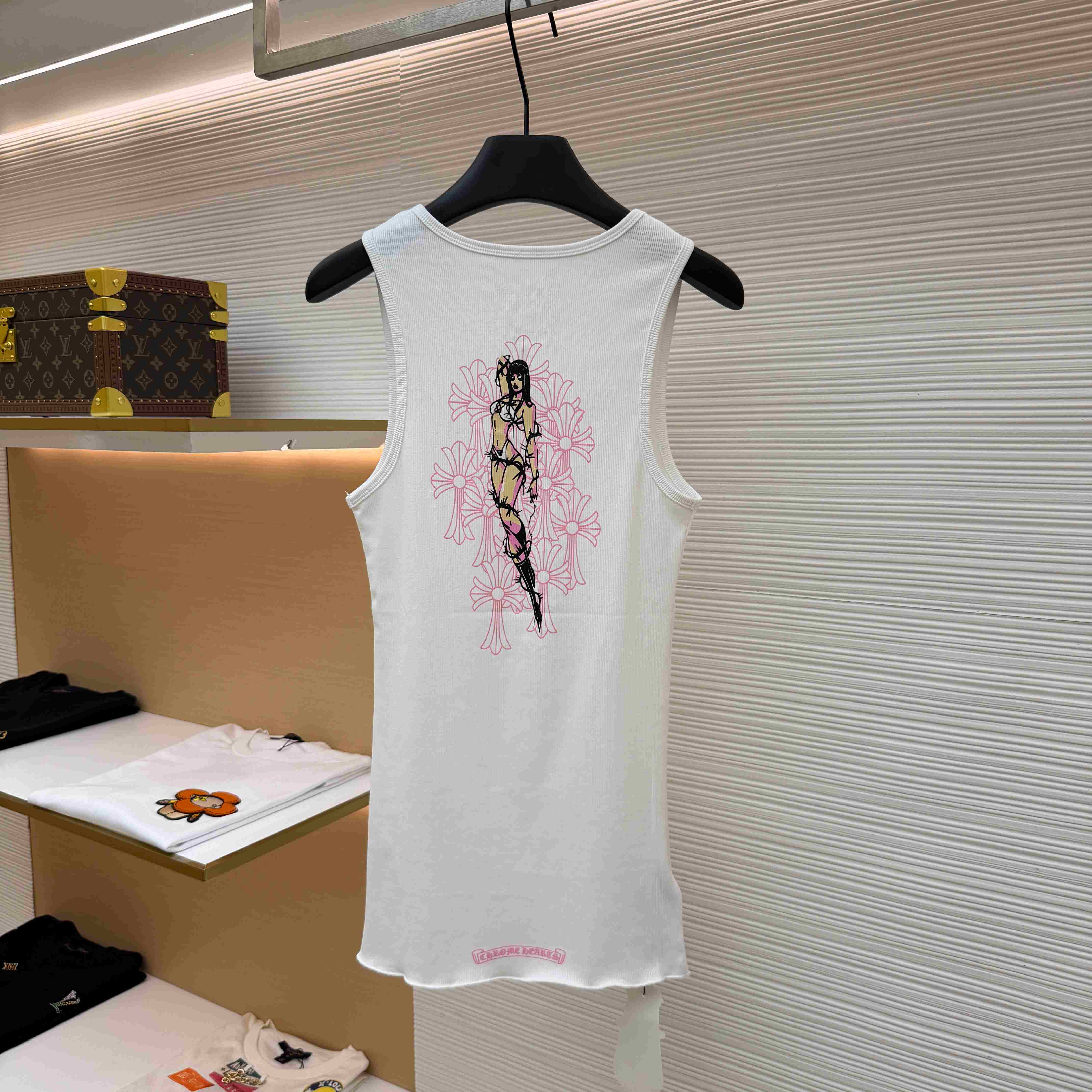 Chrome Hearts White Deadly Doll Rib Tank Top - DesignerGu