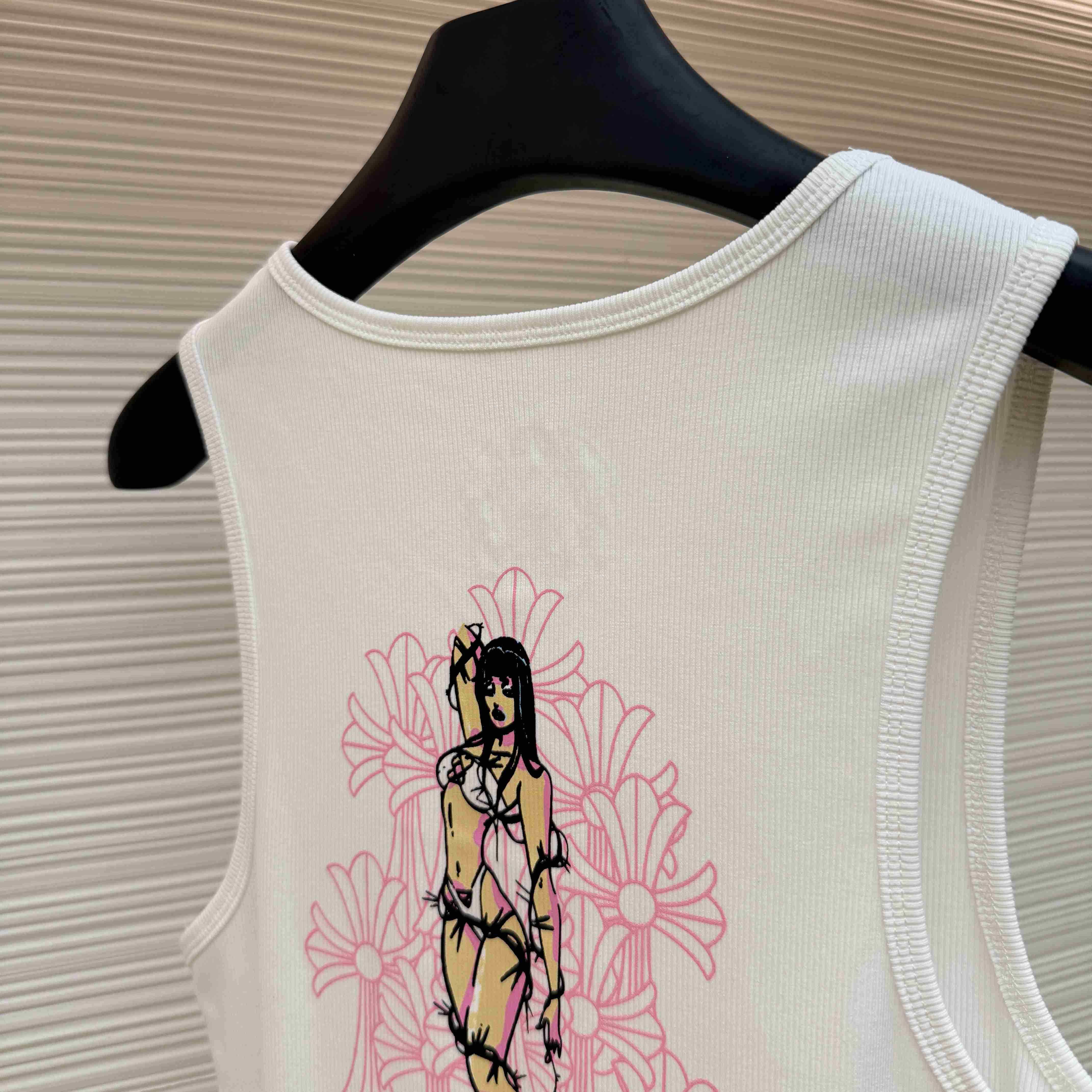 Chrome Hearts White Deadly Doll Rib Tank Top - DesignerGu