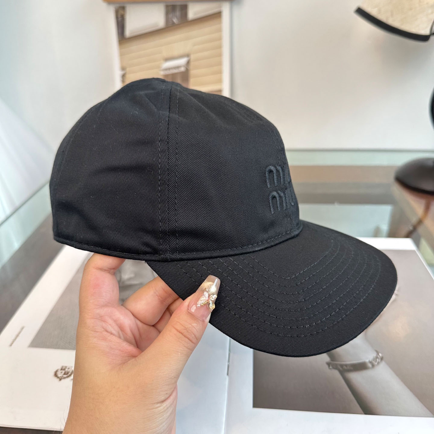 Miu Miu Denim Baseball Cap - DesignerGu