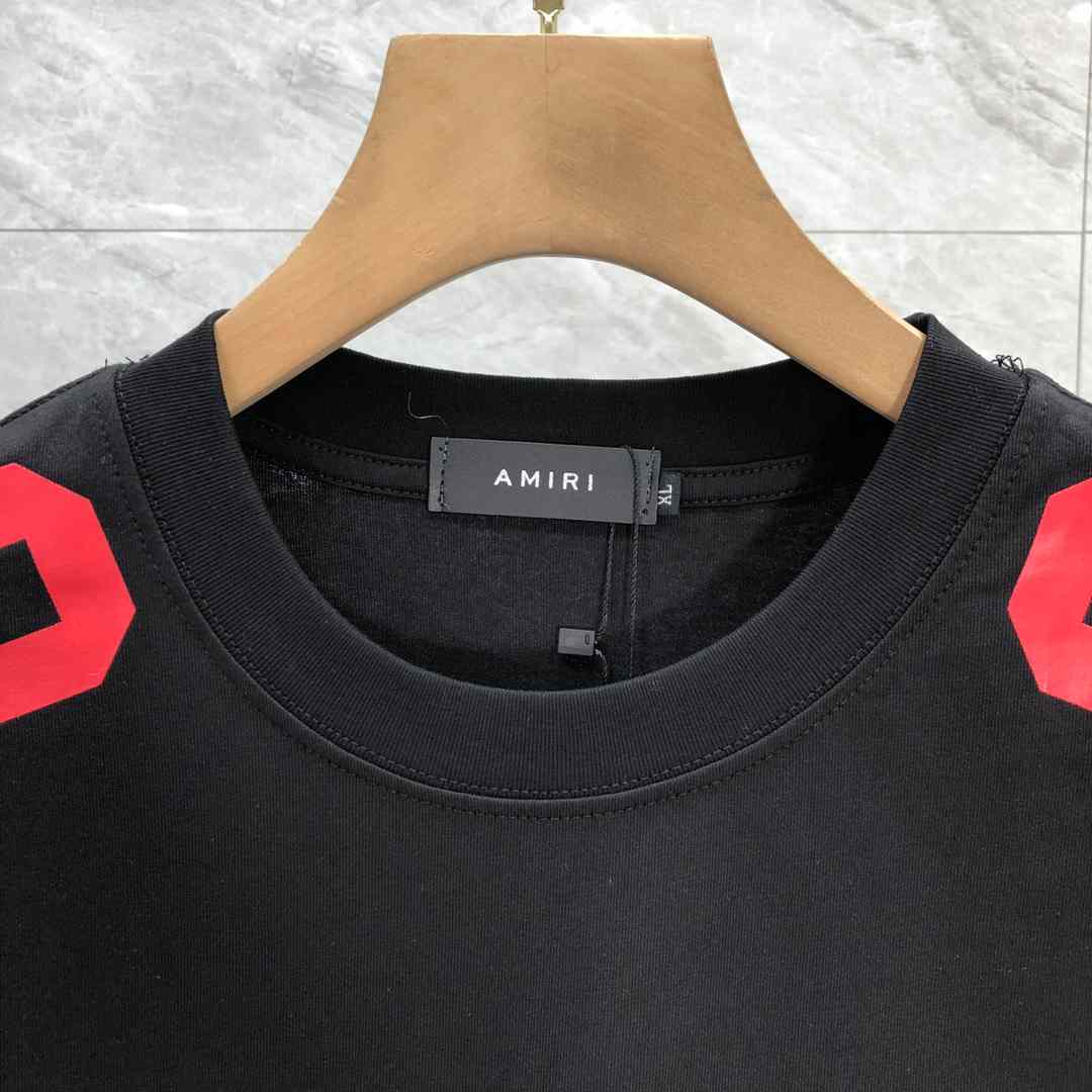 AMIRI Black & Red '22' T-Shirt - DesignerGu