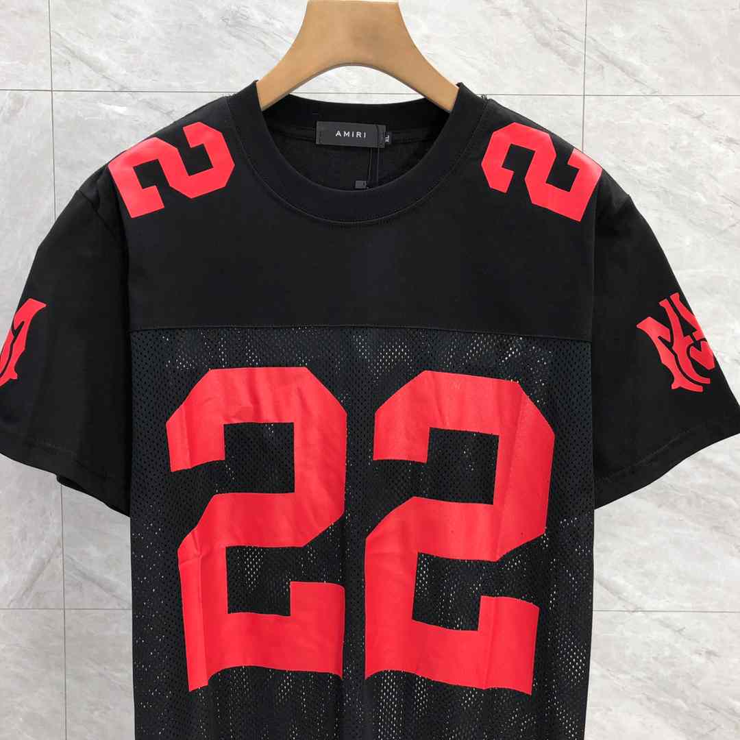 AMIRI Black & Red '22' T-Shirt - DesignerGu